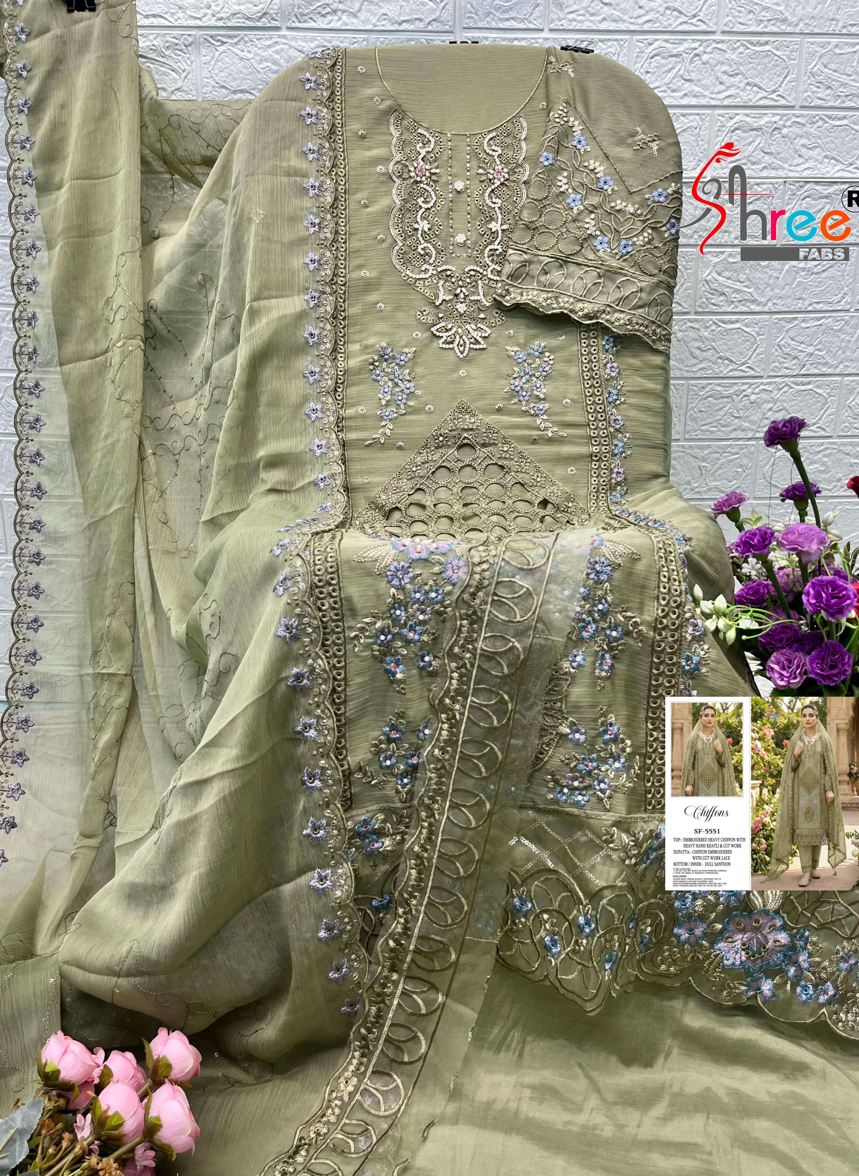SHREE FABS SF 5551 HEAVY EMBROIDERY DESIGNER PAKISTANI SUIT