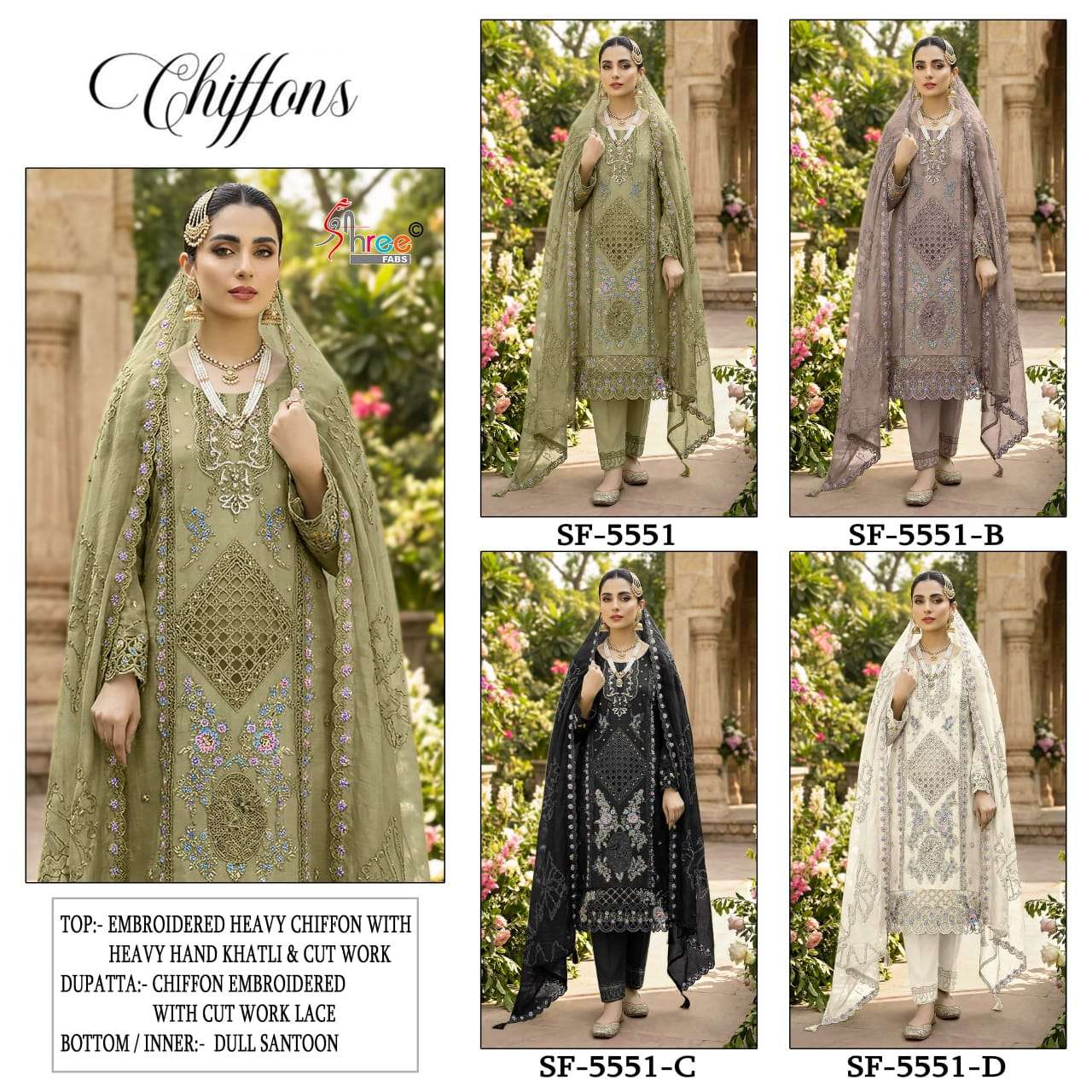 SHREE FABS SF 5551 HEAVY EMBROIDERY DESIGNER PAKISTANI SUIT