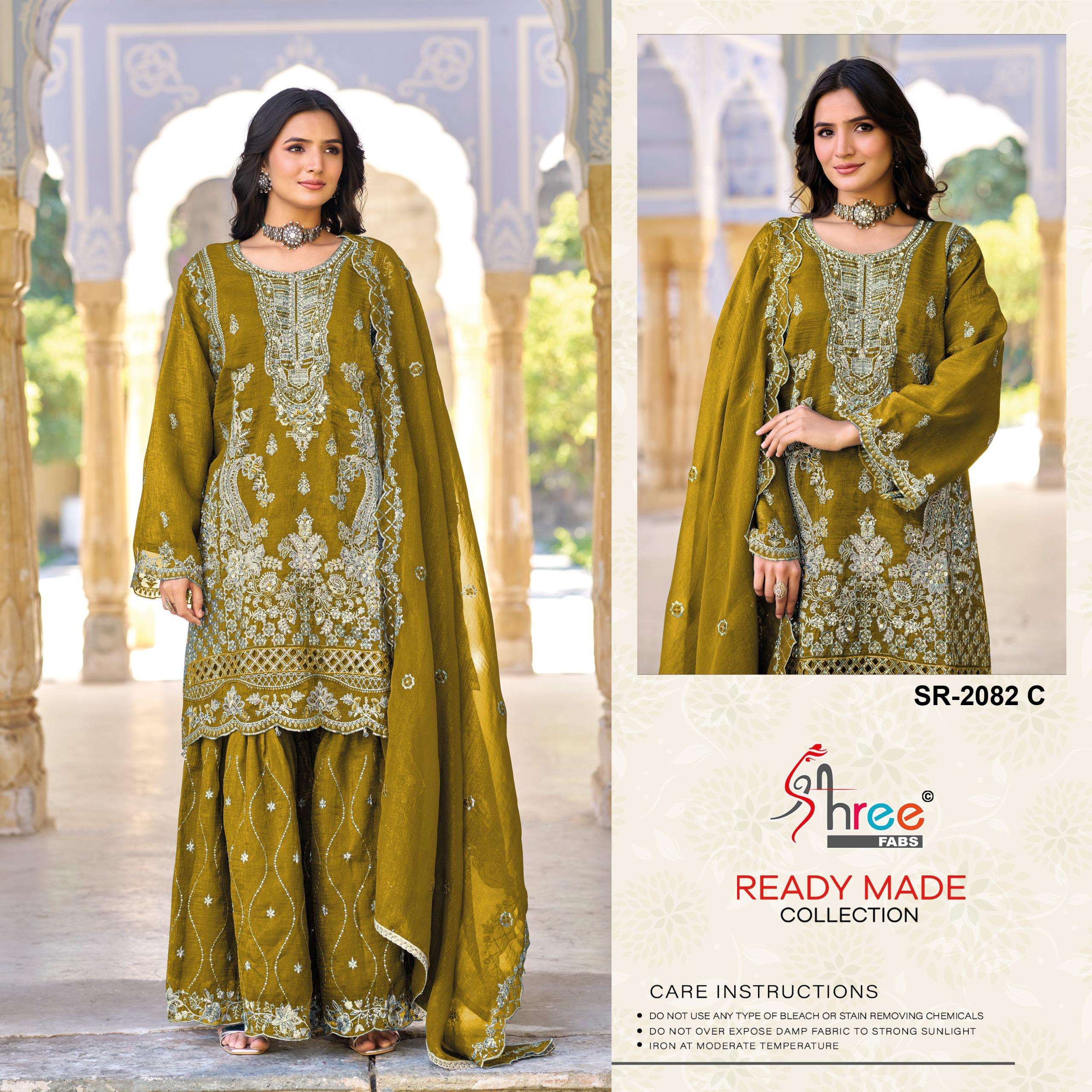 SHREE FABS SR 2082 SILK WITH HEAVY EMBROIDERED DESIGNER READY MADE SUIT