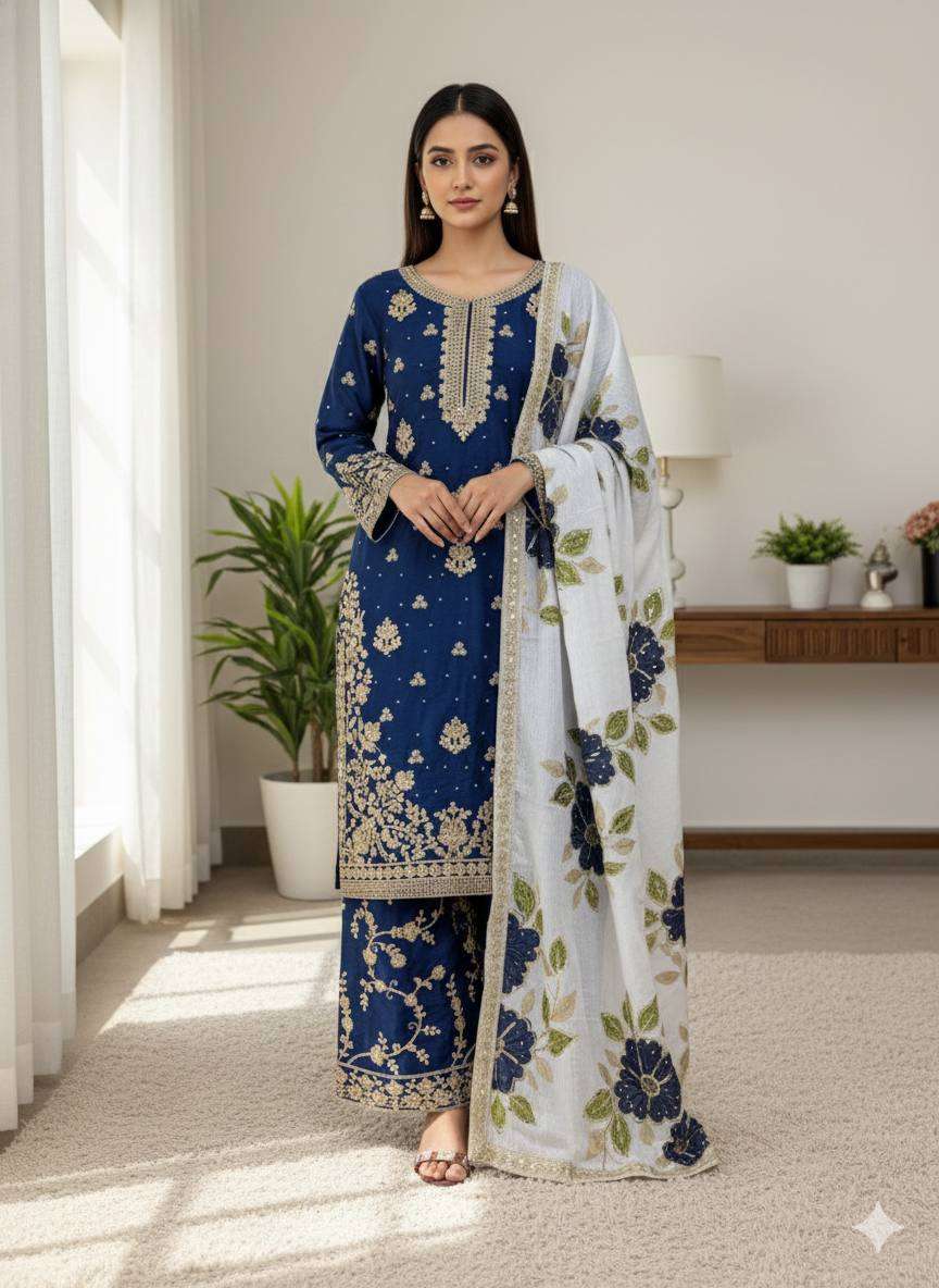SRK 5315 SILK HEAVY EMBROIDERY DESIGNER WEDDING WEAR SUIT