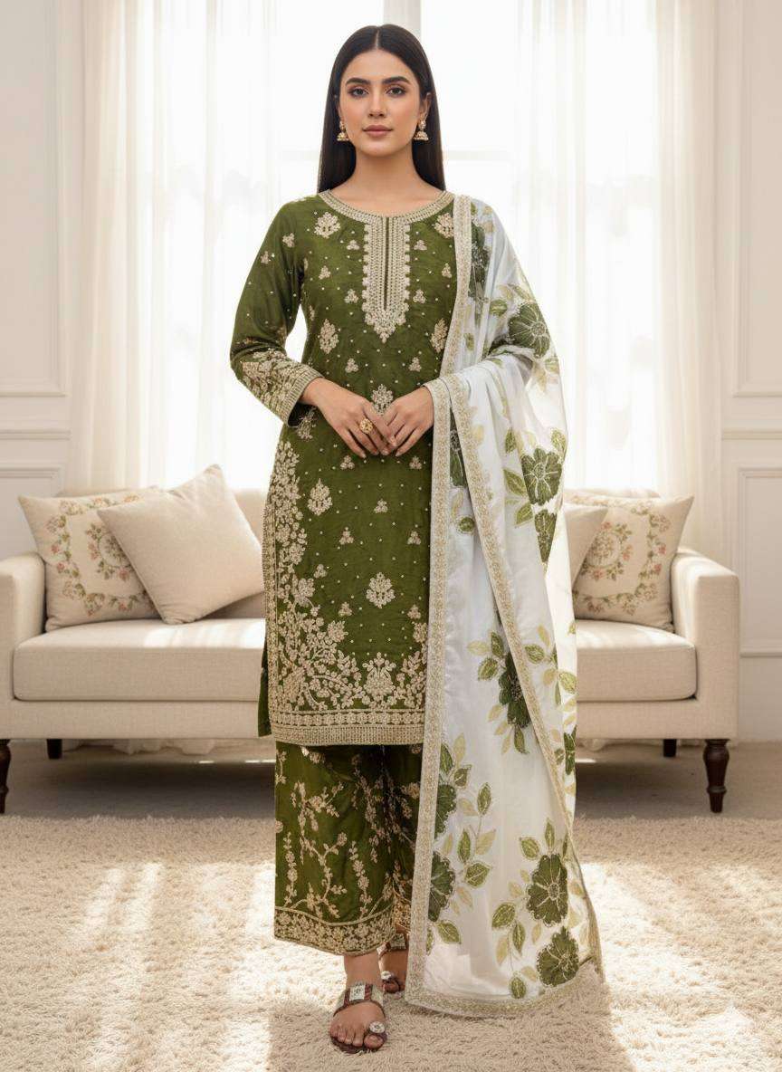SRK 5315 SILK HEAVY EMBROIDERY DESIGNER WEDDING WEAR SUIT