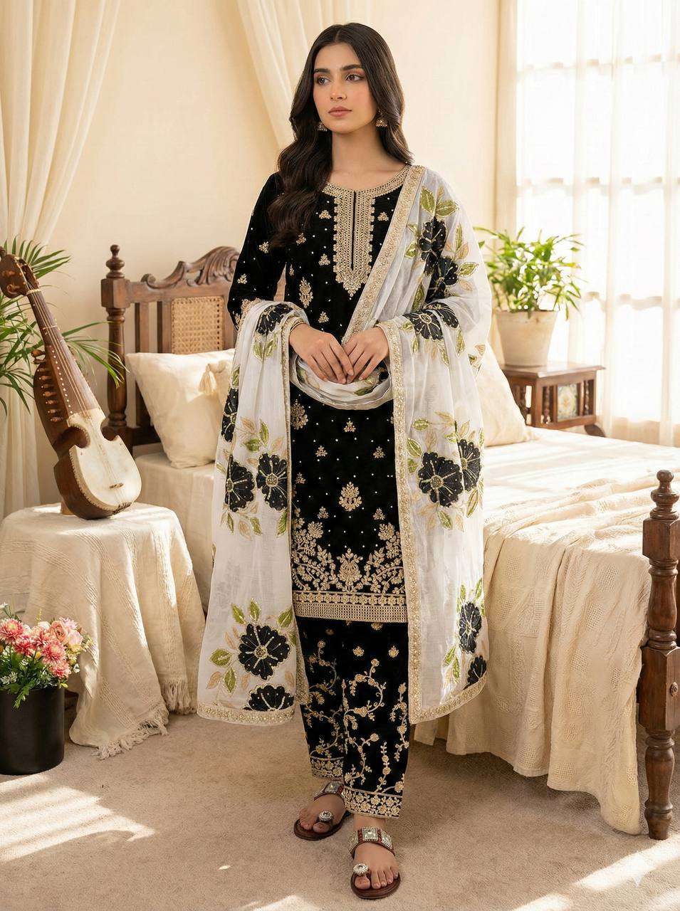SRK 5315 SILK HEAVY EMBROIDERY DESIGNER WEDDING WEAR SUIT