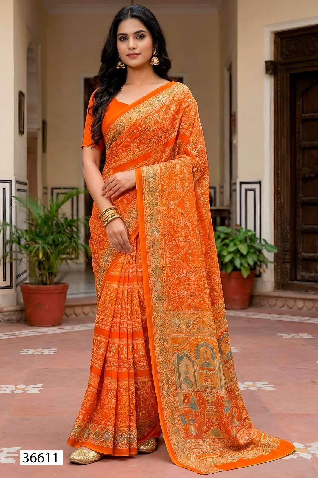 VALLABHI PRINTS RATNAJYOTI VOL 25 GEORGETTE ETHNIC DESIGNER PRINT SAREE