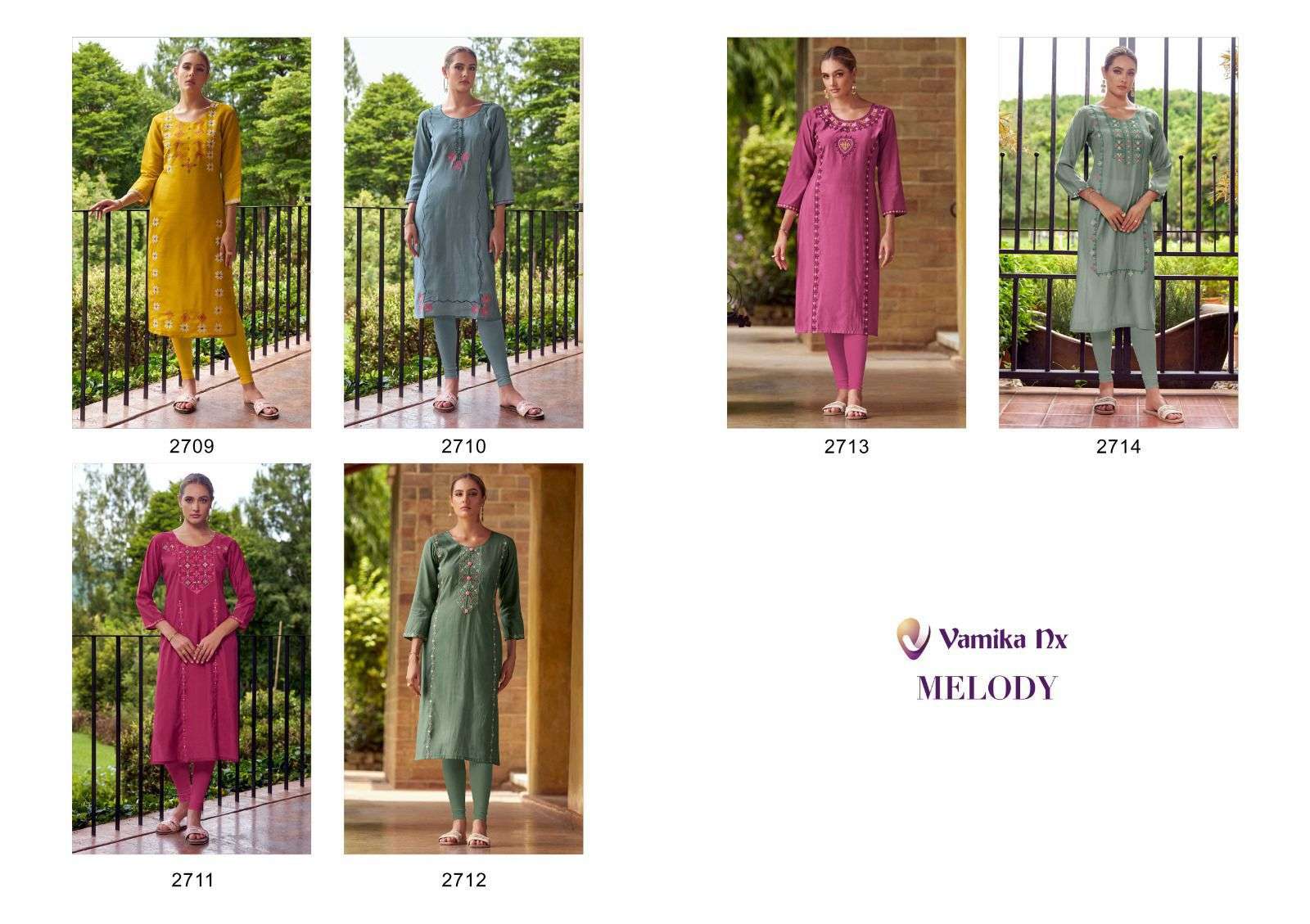 VAMIKA NX MELODY CHANDERI SILK KURTI WITH PANT PAIR 