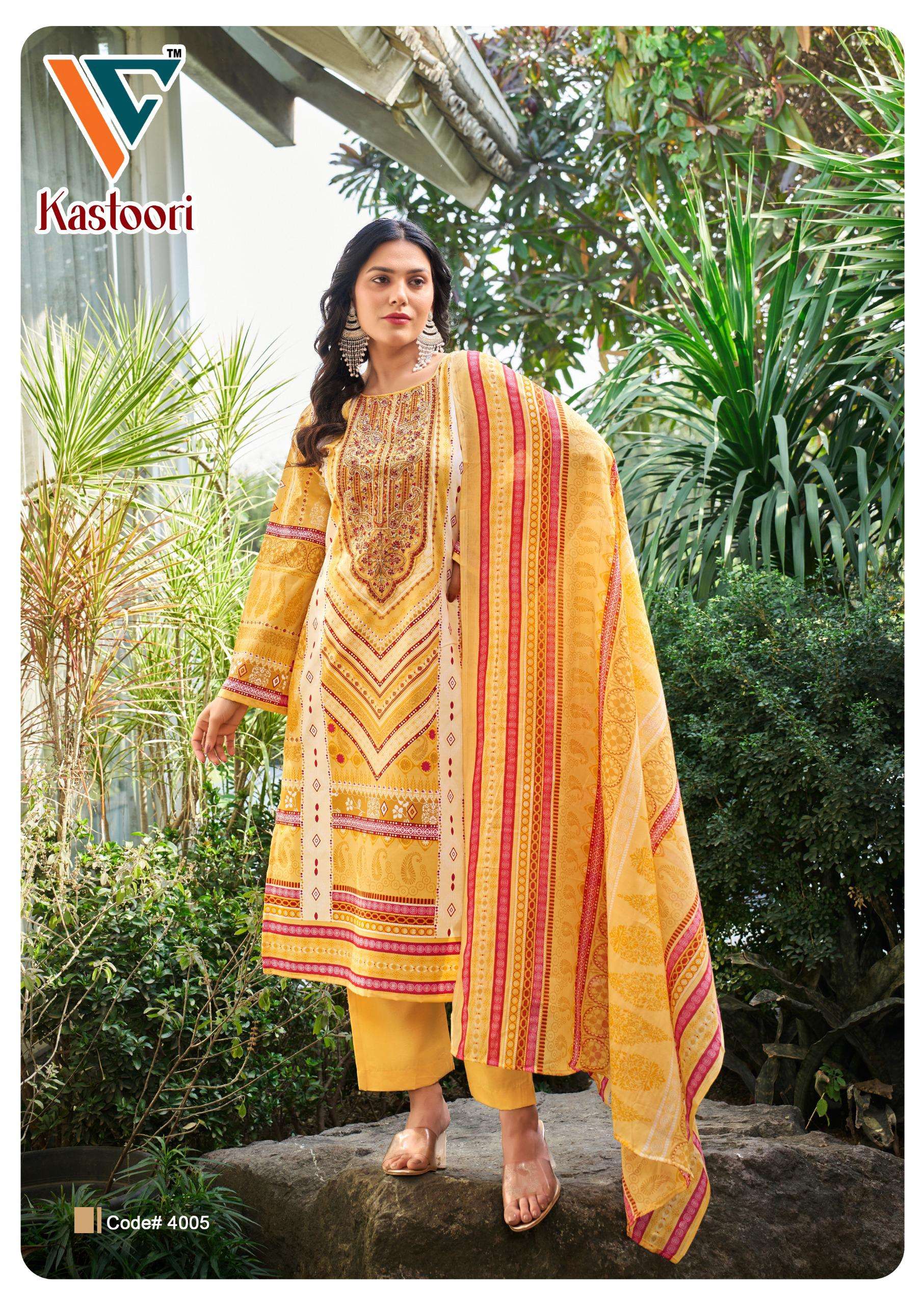 VANDANA CREATION KASTOORI‎ VOL 4 COTTON PRINT WITH FANCY WORK SUIT