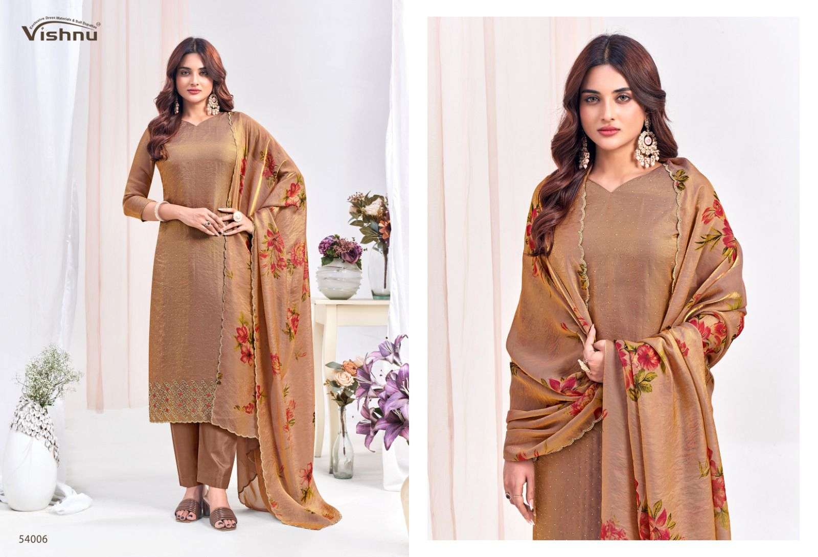 VISHNU IMPEX FARHANA SILK WITH FANCY SWAROVSKI WORK SUIT