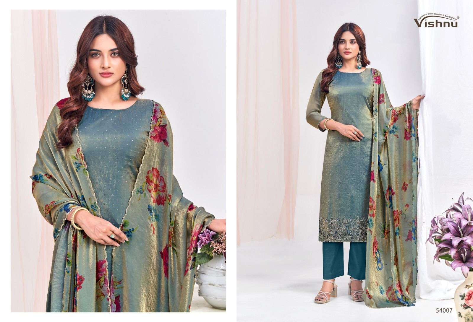 VISHNU IMPEX FARHANA SILK WITH FANCY SWAROVSKI WORK SUIT
