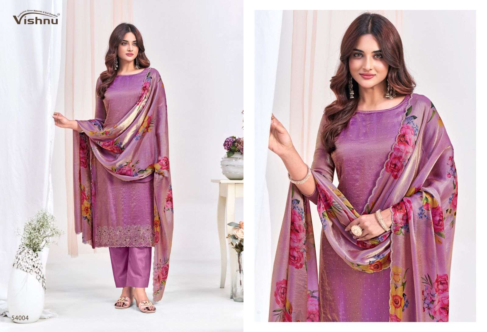 VISHNU IMPEX FARHANA SILK WITH FANCY SWAROVSKI WORK SUIT