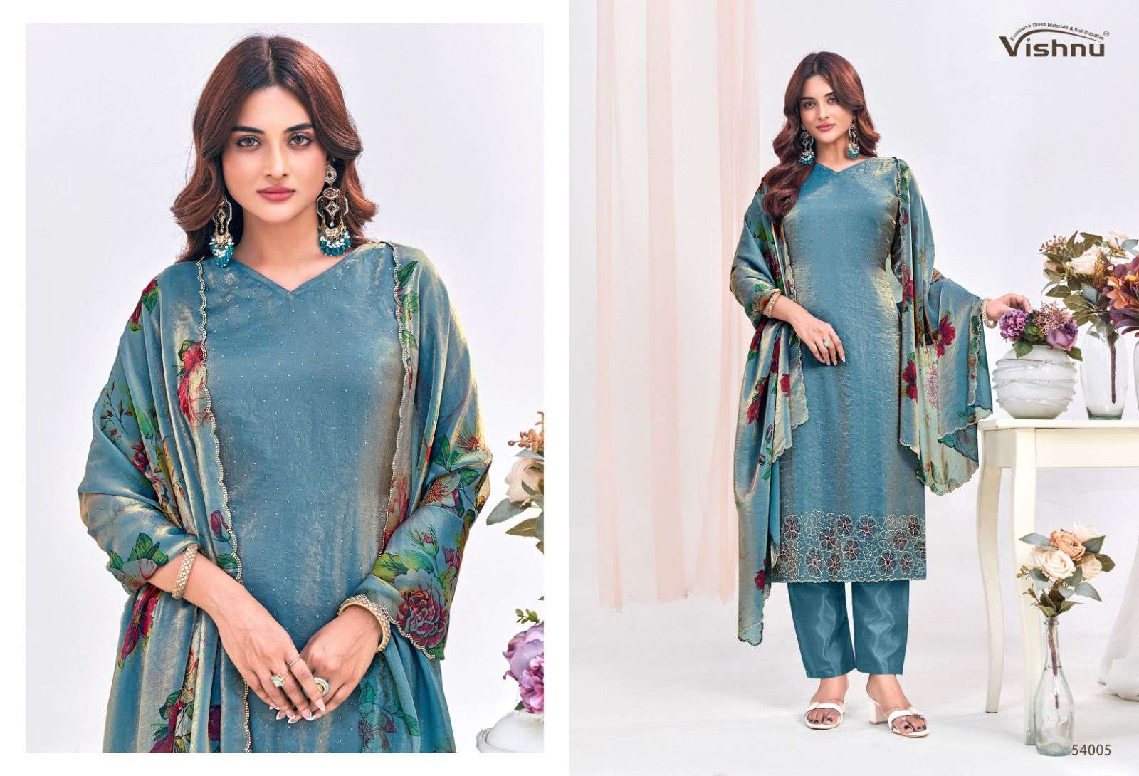 VISHNU IMPEX FARHANA SILK WITH FANCY SWAROVSKI WORK SUIT