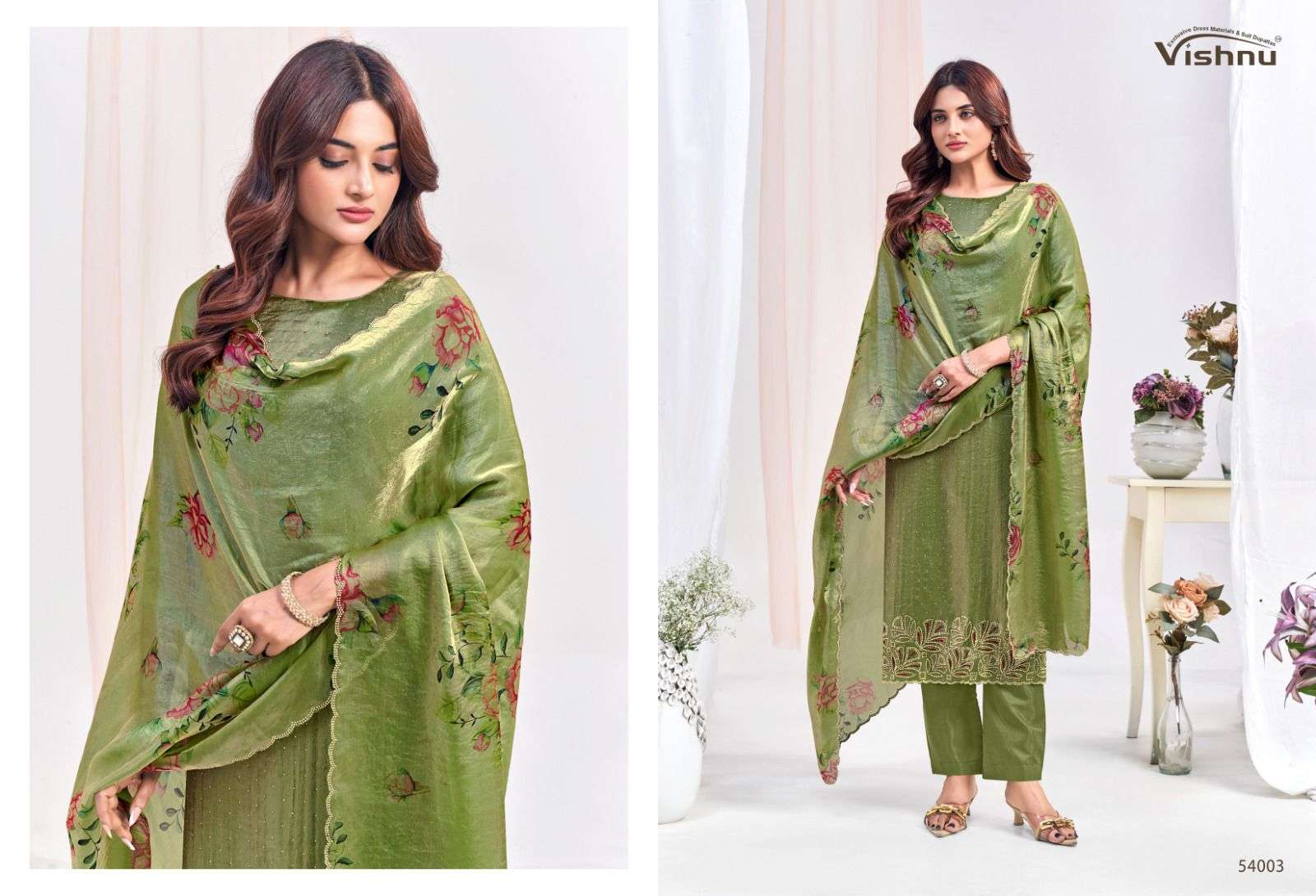 VISHNU IMPEX FARHANA SILK WITH FANCY SWAROVSKI WORK SUIT