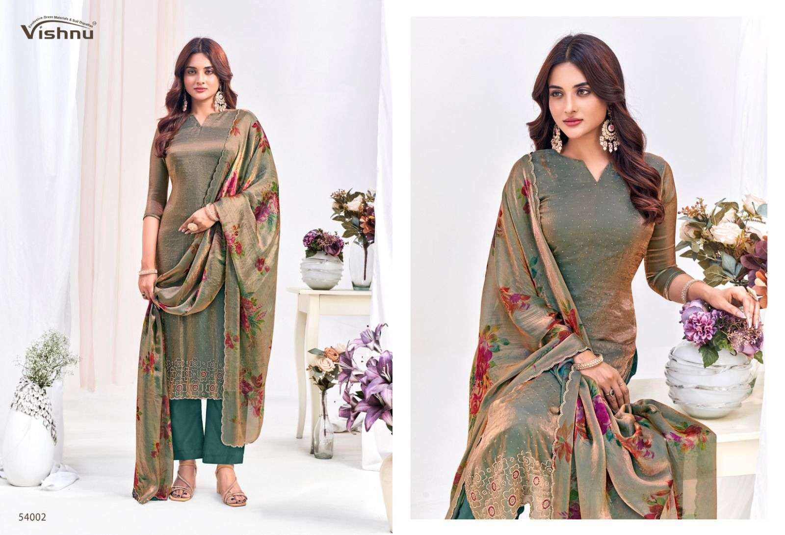 VISHNU IMPEX FARHANA SILK WITH FANCY SWAROVSKI WORK SUIT