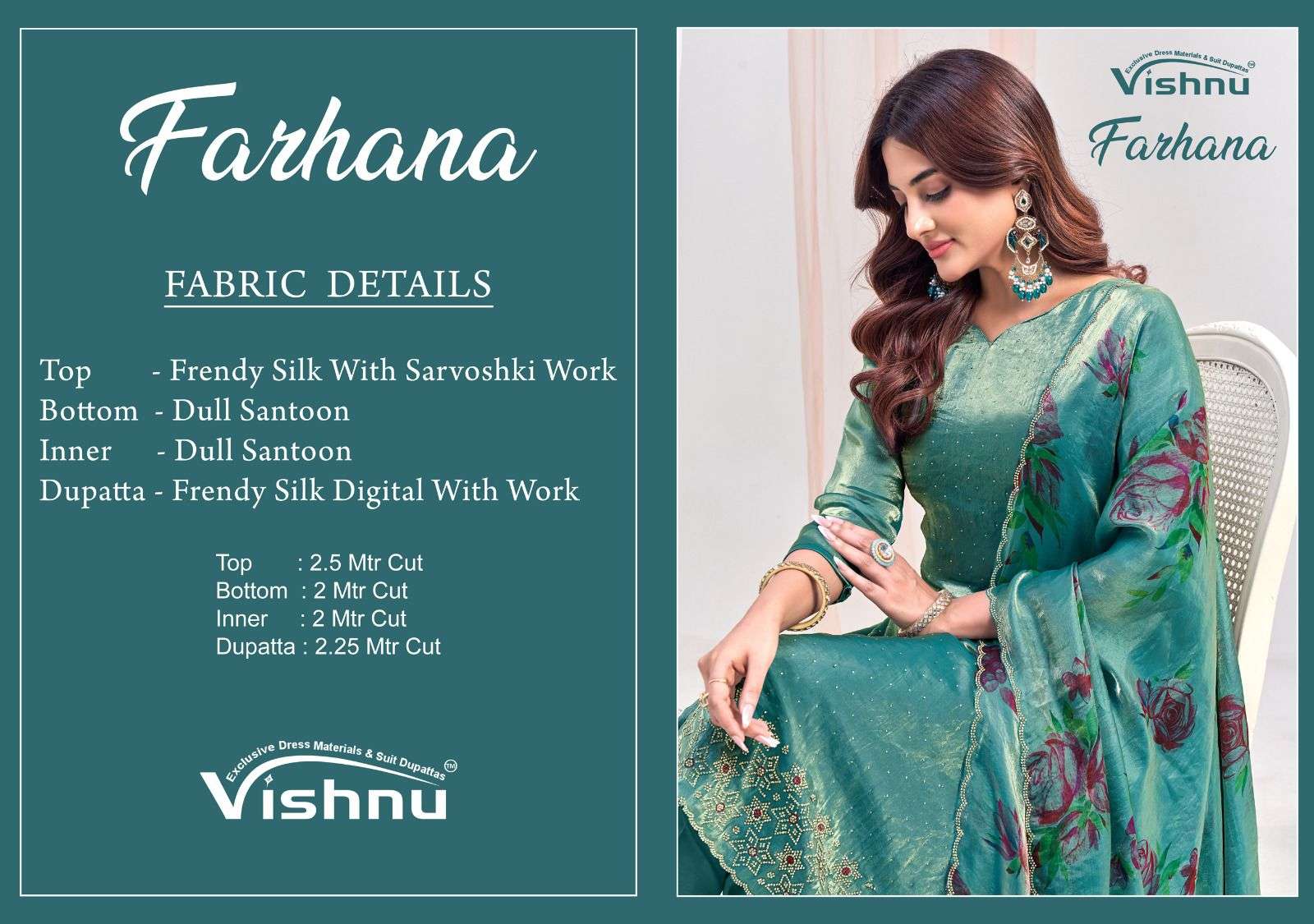 VISHNU IMPEX FARHANA SILK WITH FANCY SWAROVSKI WORK SUIT