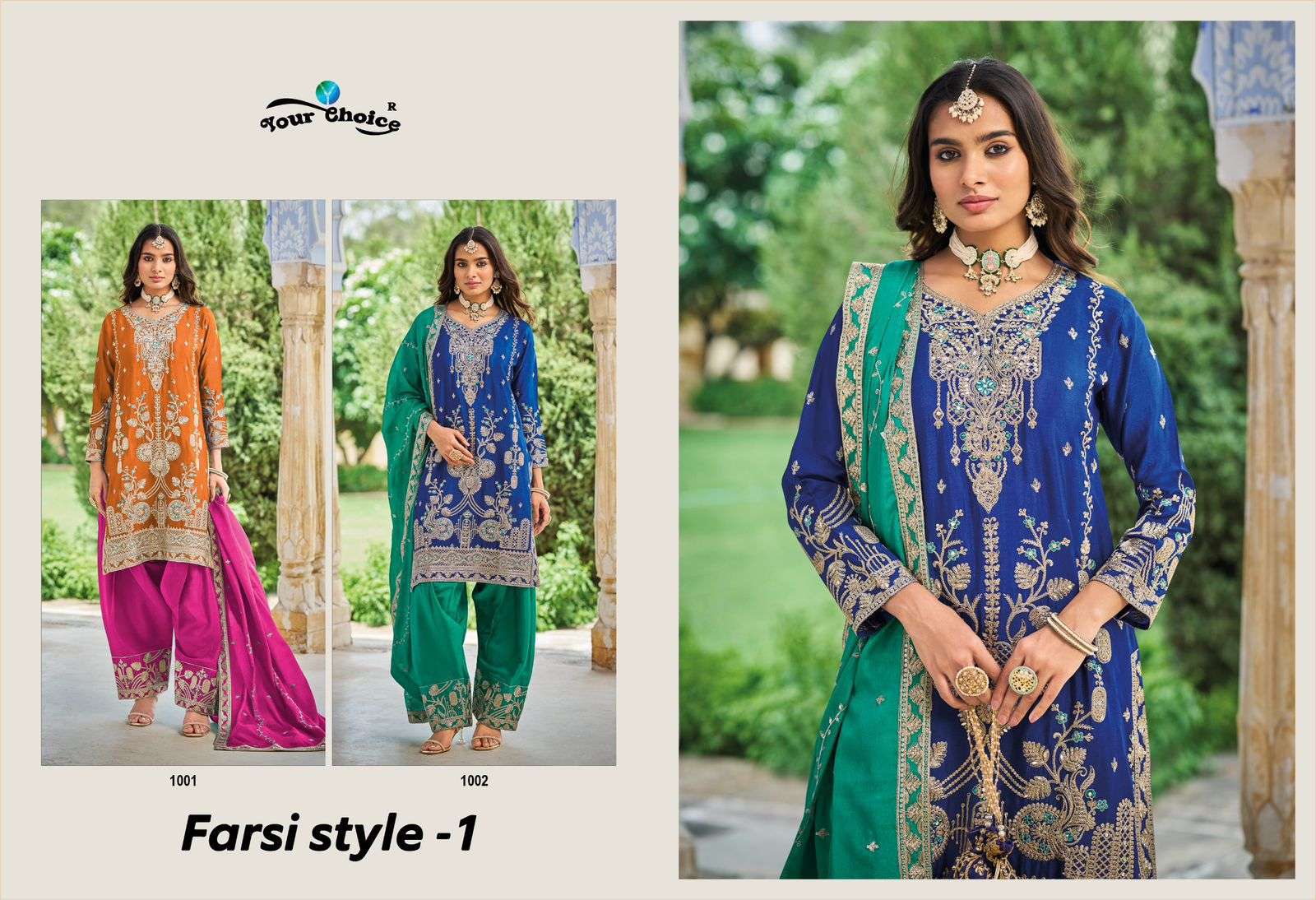 YOUR CHOICE FARSI STYLE VOL 1 HEAVY DESIGNER PARTY WEAR LADIES SUIT