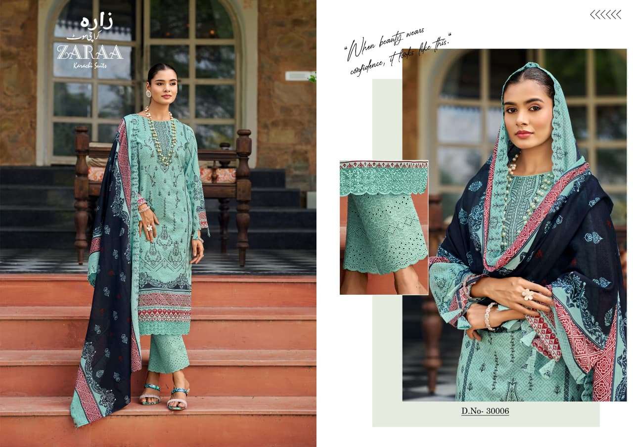 ZARAA KARACHI SUITS BIN SAEED VOL 29 COTTON DIGITAL PRINT WITH WORK SUIT