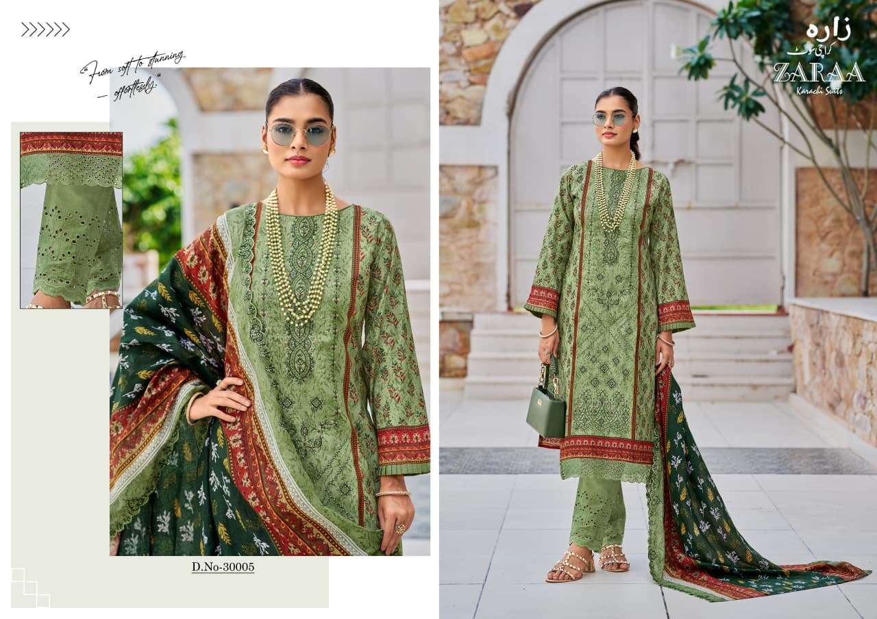 ZARAA KARACHI SUITS BIN SAEED VOL 29 COTTON DIGITAL PRINT WITH WORK SUIT