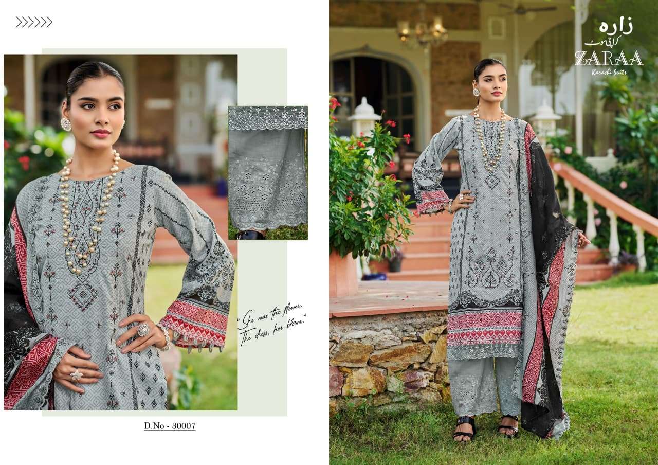 ZARAA KARACHI SUITS BIN SAEED VOL 29 COTTON DIGITAL PRINT WITH WORK SUIT