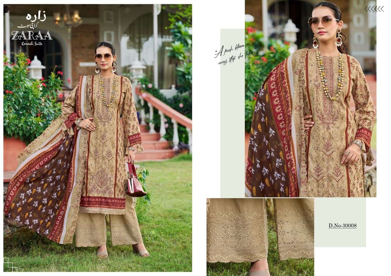ZARAA KARACHI SUITS BIN SAEED VOL 29 COTTON DIGITAL PRINT WITH WORK SUIT