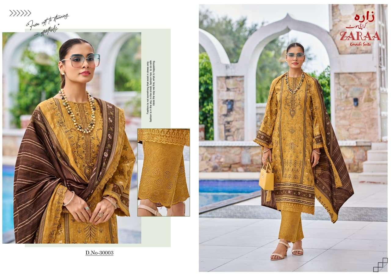 ZARAA KARACHI SUITS BIN SAEED VOL 29 COTTON DIGITAL PRINT WITH WORK SUIT