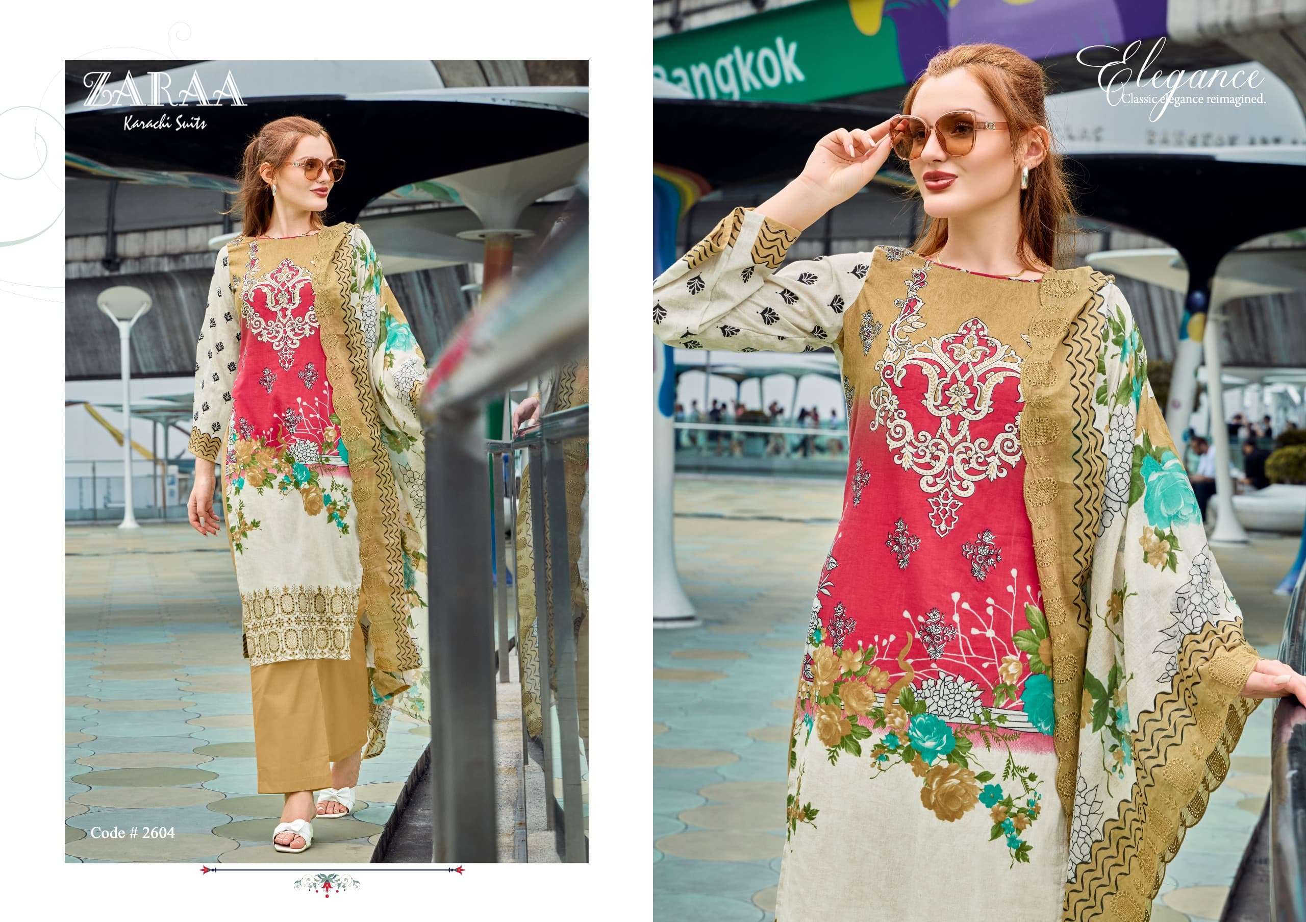 ZARAA KARACHI SUITS NOOR E FATIMA COTTON DIGITAL PRINT WITH FANCY WORK SUIT