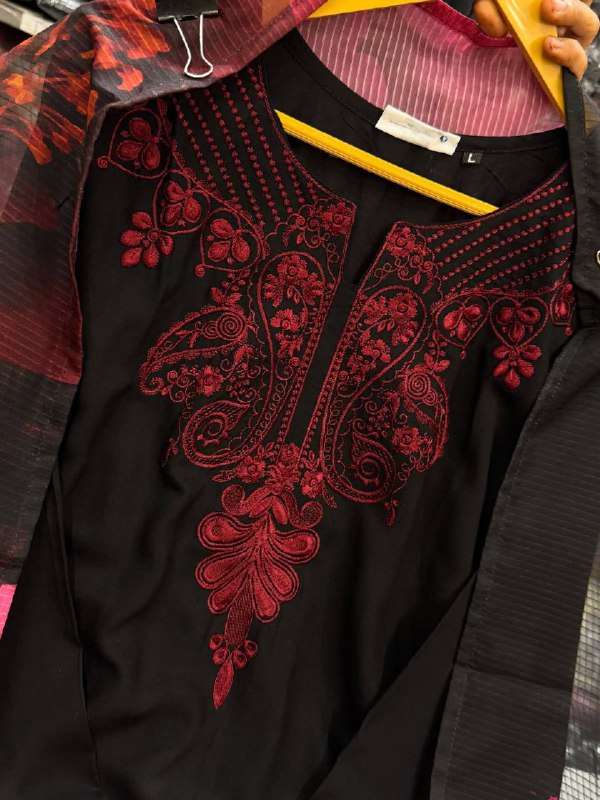 ZF 435 SILK WITH FANCY EMBROIDERIES WORK LADIES SUIT