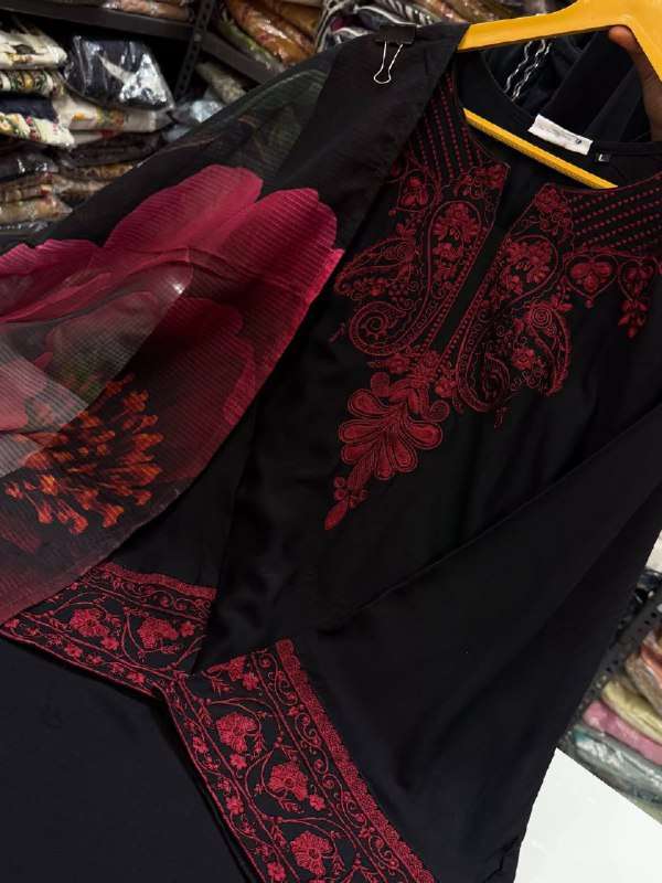 ZF 435 SILK WITH FANCY EMBROIDERIES WORK LADIES SUIT