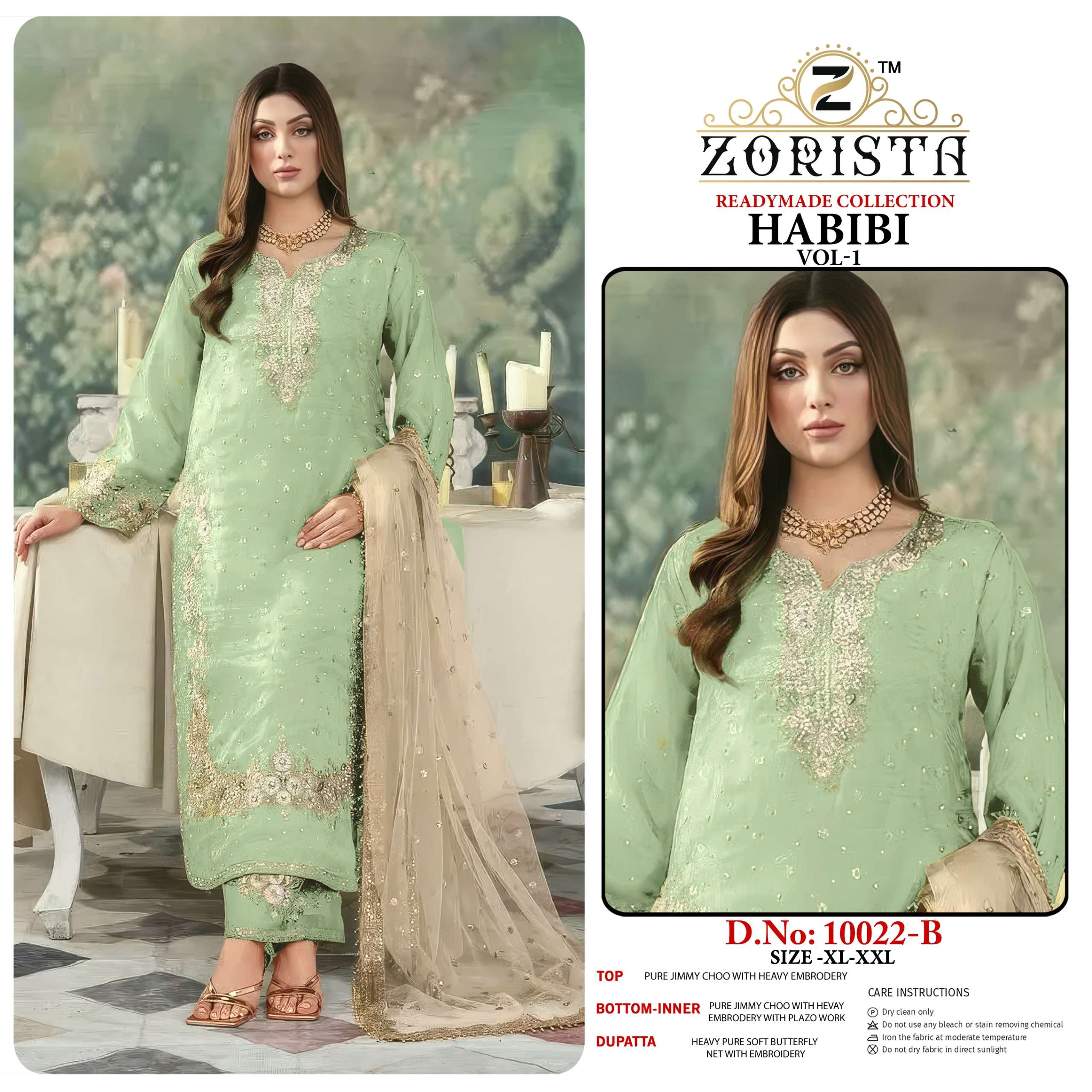 ZORISTA HABIBI VOL 1 SILK WITH BEAUTIFUL EMBROIDERY DESIGNER WORK SUIT
