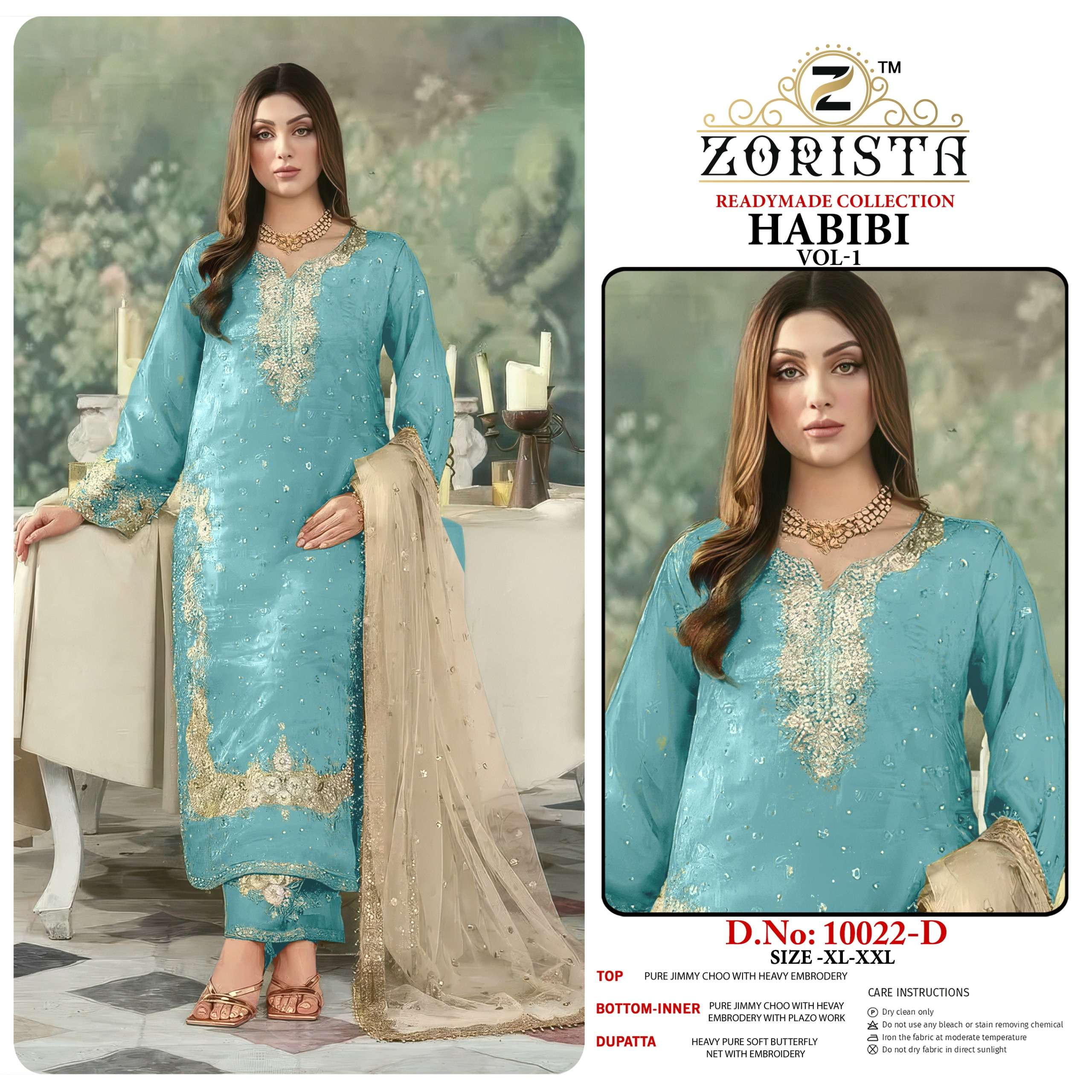 ZORISTA HABIBI VOL 1 SILK WITH BEAUTIFUL EMBROIDERY DESIGNER WORK SUIT