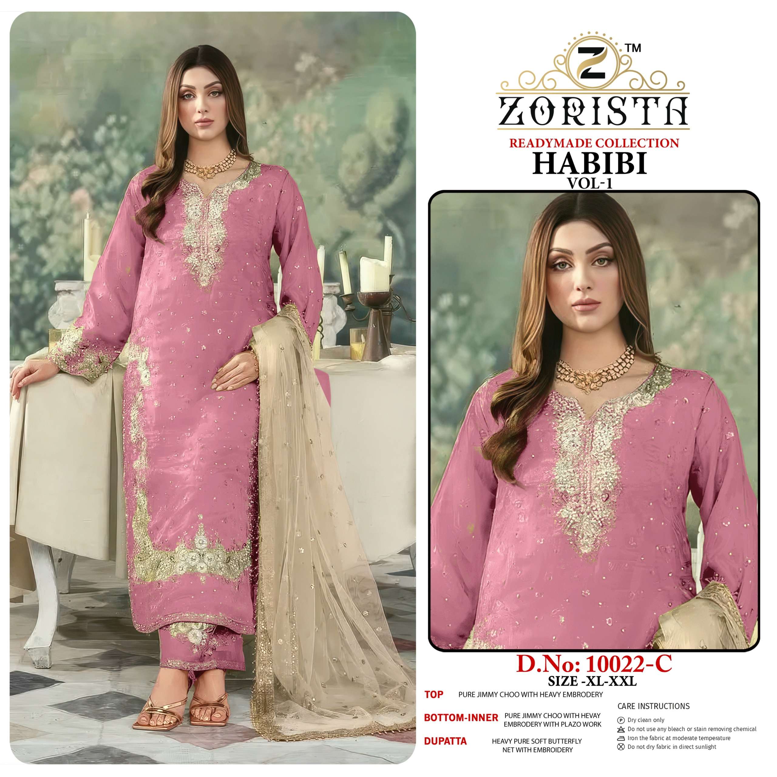 ZORISTA HABIBI VOL 1 SILK WITH BEAUTIFUL EMBROIDERY DESIGNER WORK SUIT