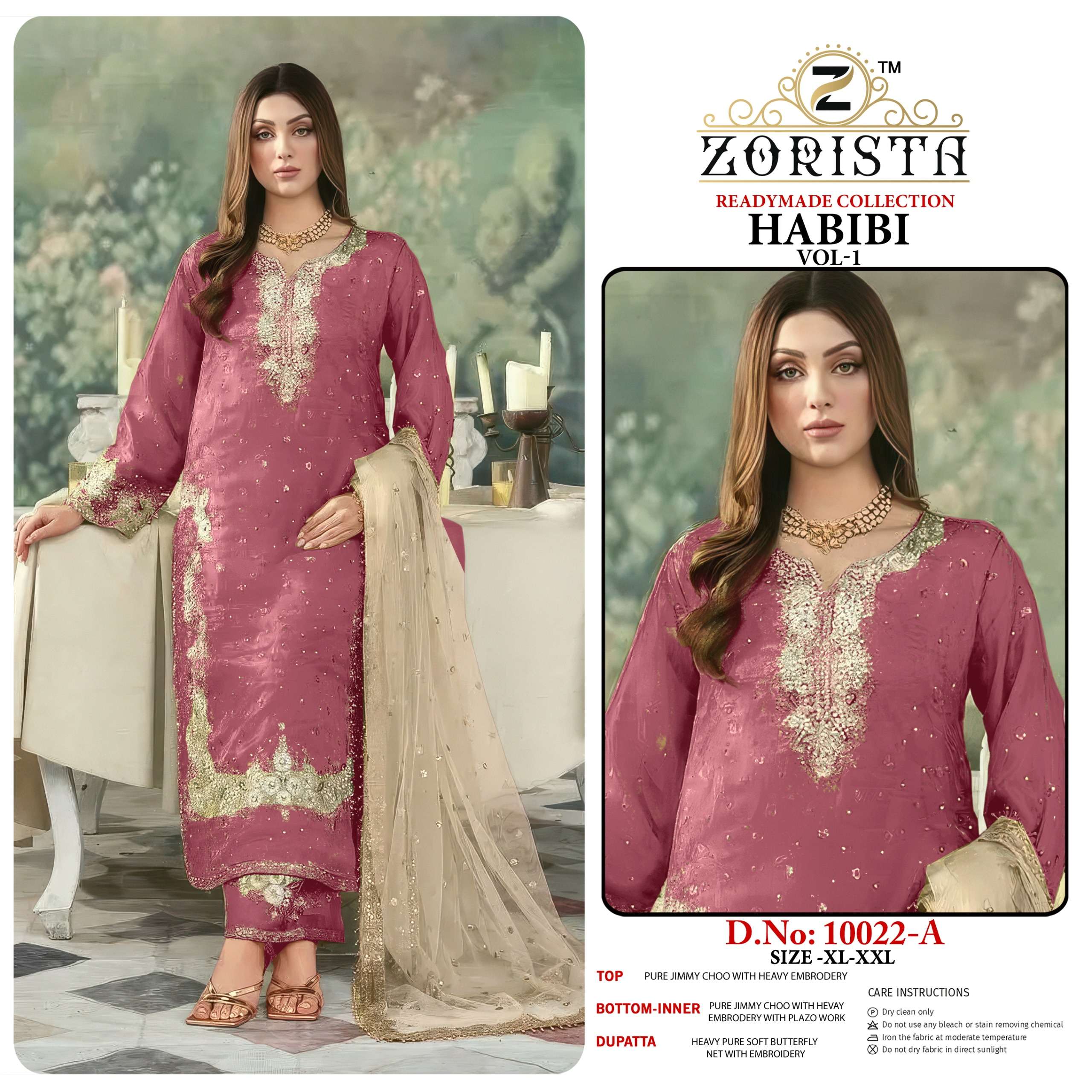 ZORISTA HABIBI VOL 1 SILK WITH BEAUTIFUL EMBROIDERY DESIGNER WORK SUIT