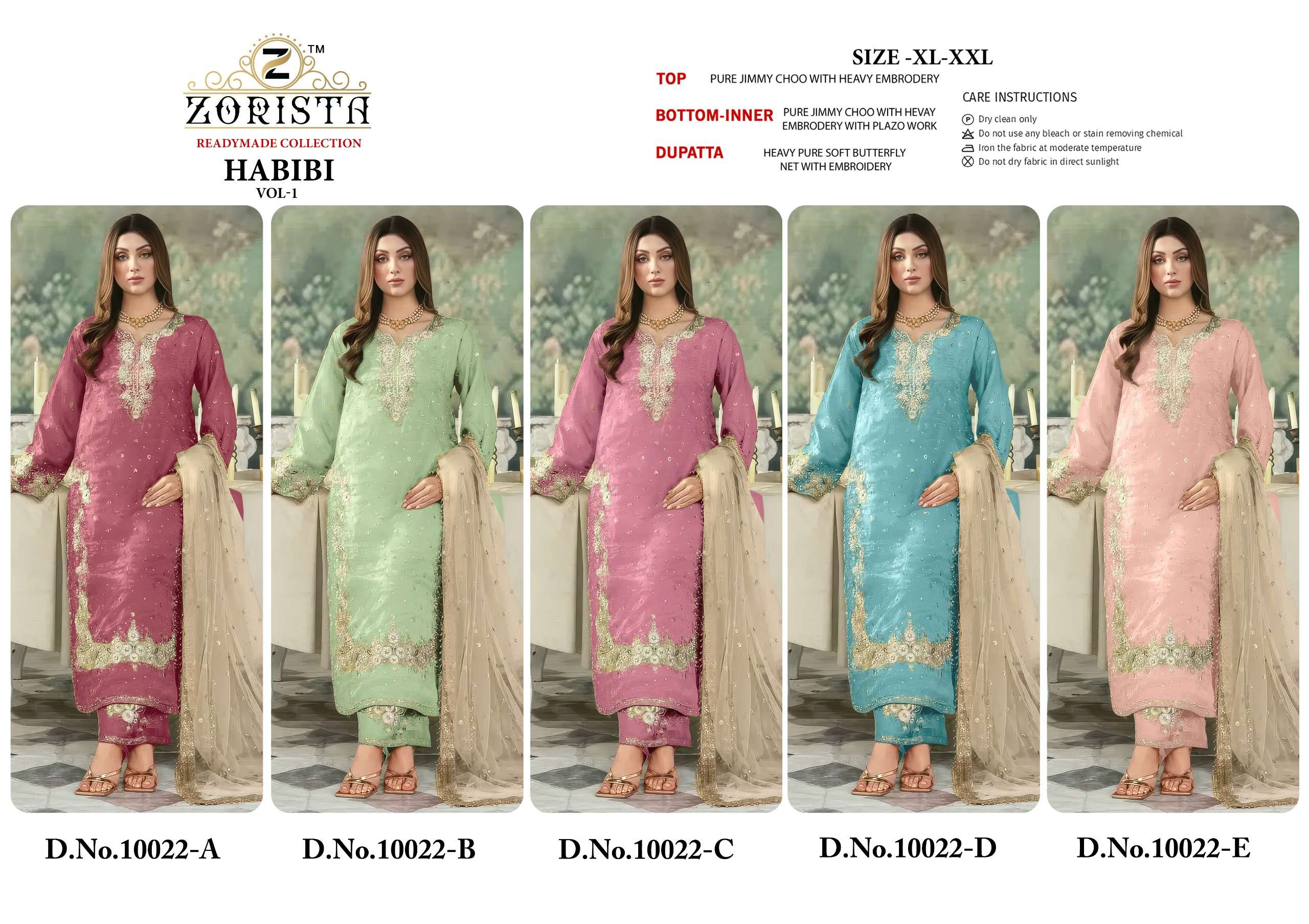 ZORISTA HABIBI VOL 1 SILK WITH BEAUTIFUL EMBROIDERY DESIGNER WORK SUIT