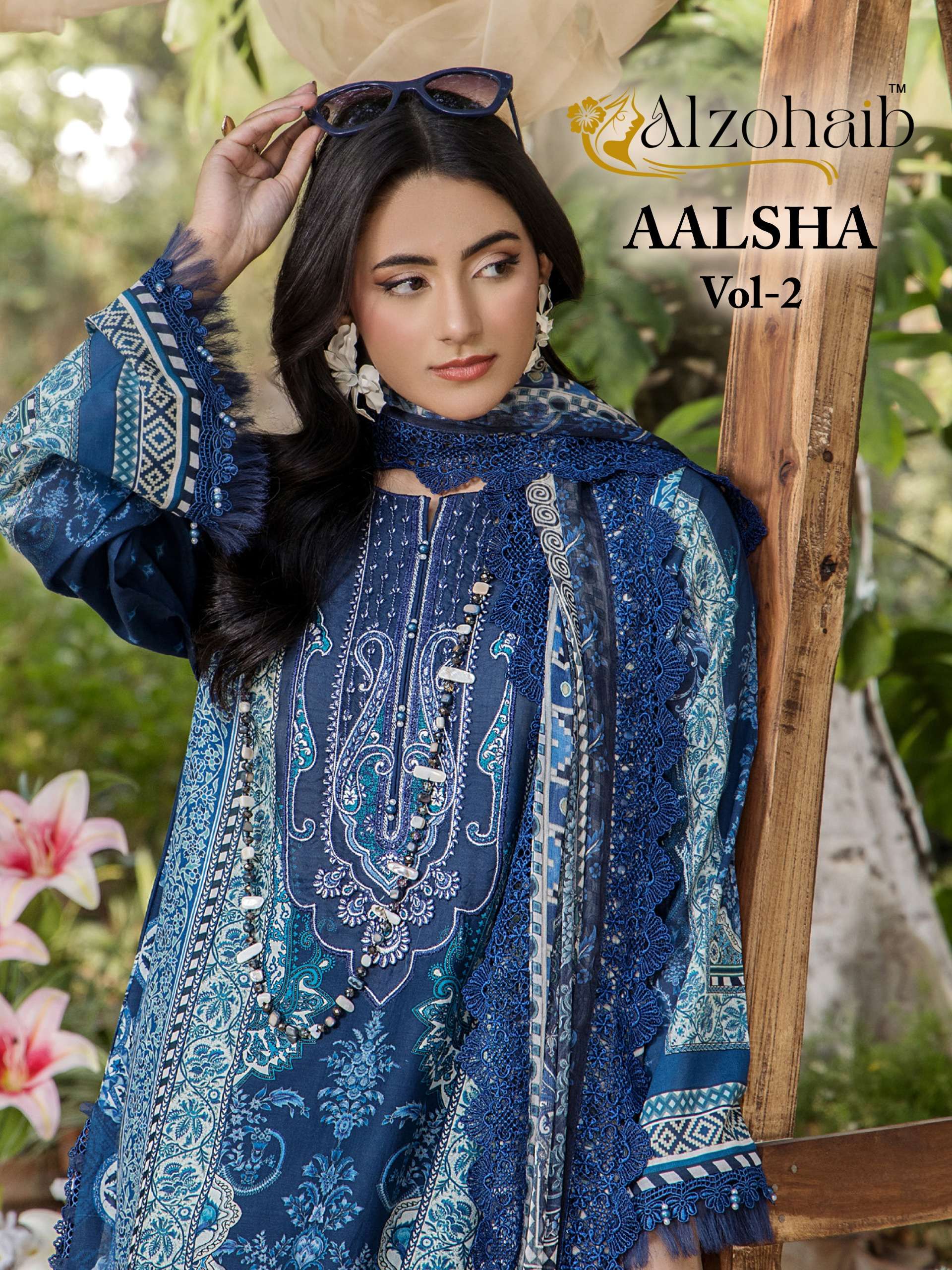 AL ZOHAIB DESIGN NO - 1394-1395-1396-1397 PURE COTTON HEAVY PATCH WORK PAKISTANI SUIT