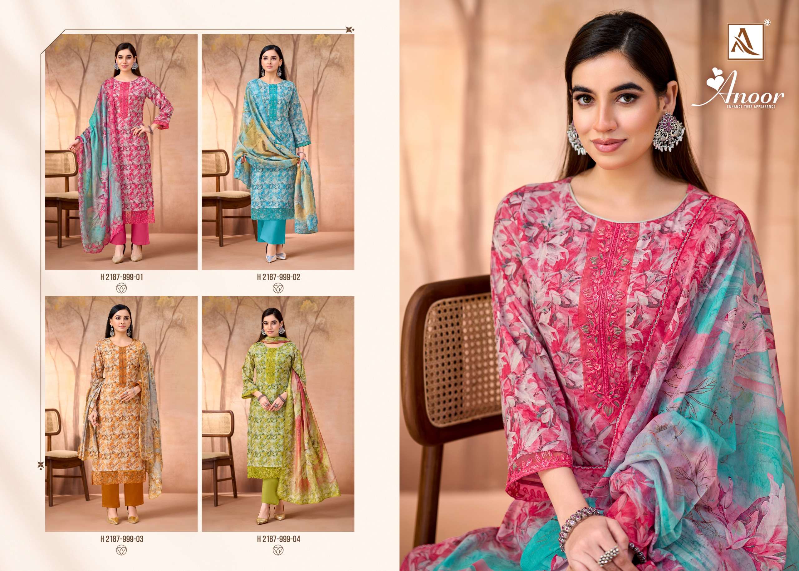 ALOK SUITS ANOOR COTTON DIGITAL PRINT WITH FANCY WORK SUIT