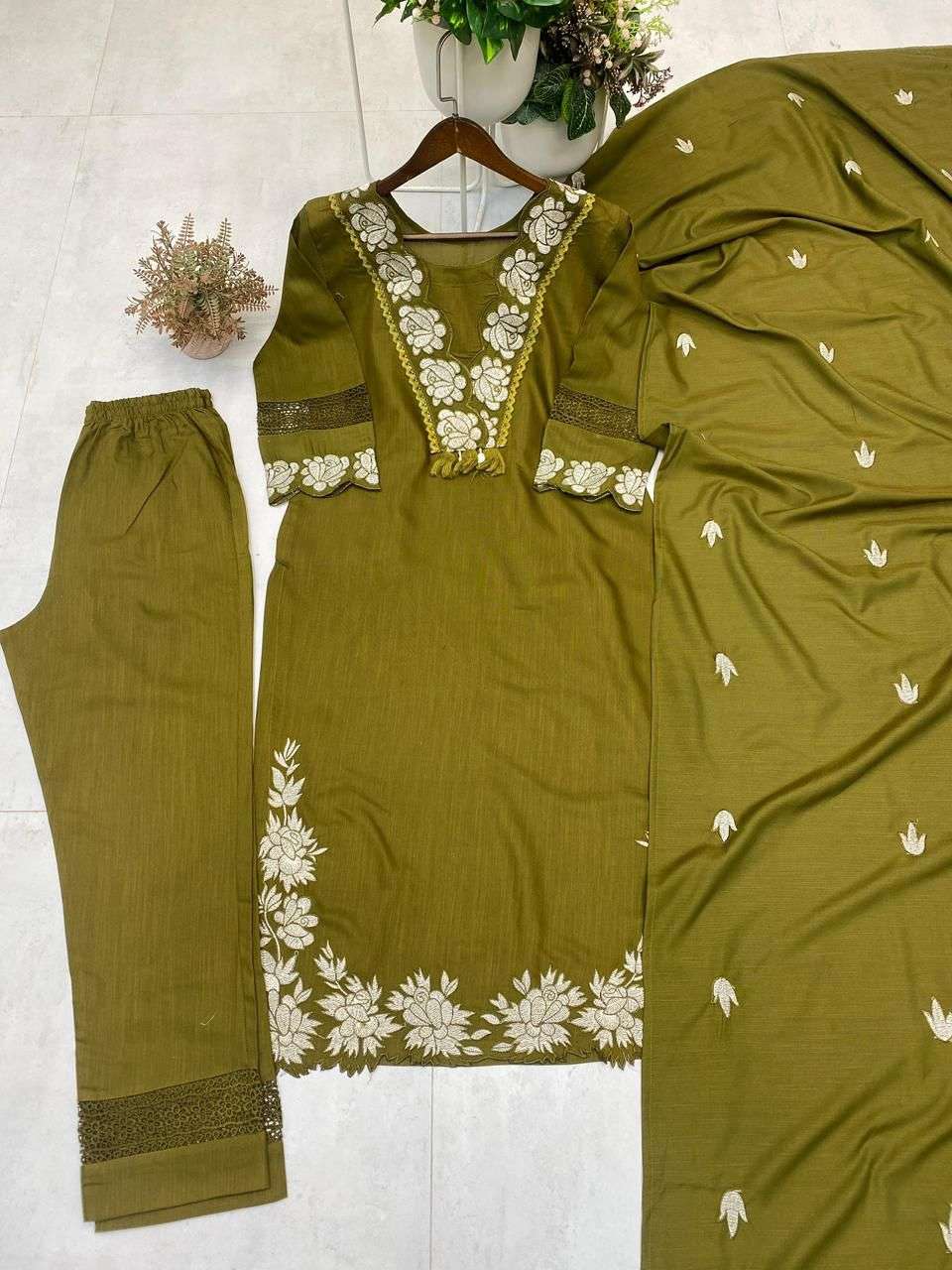 BE 385 COTTON FANCY DESIGNER WORK READY MADE LADIES SUIT