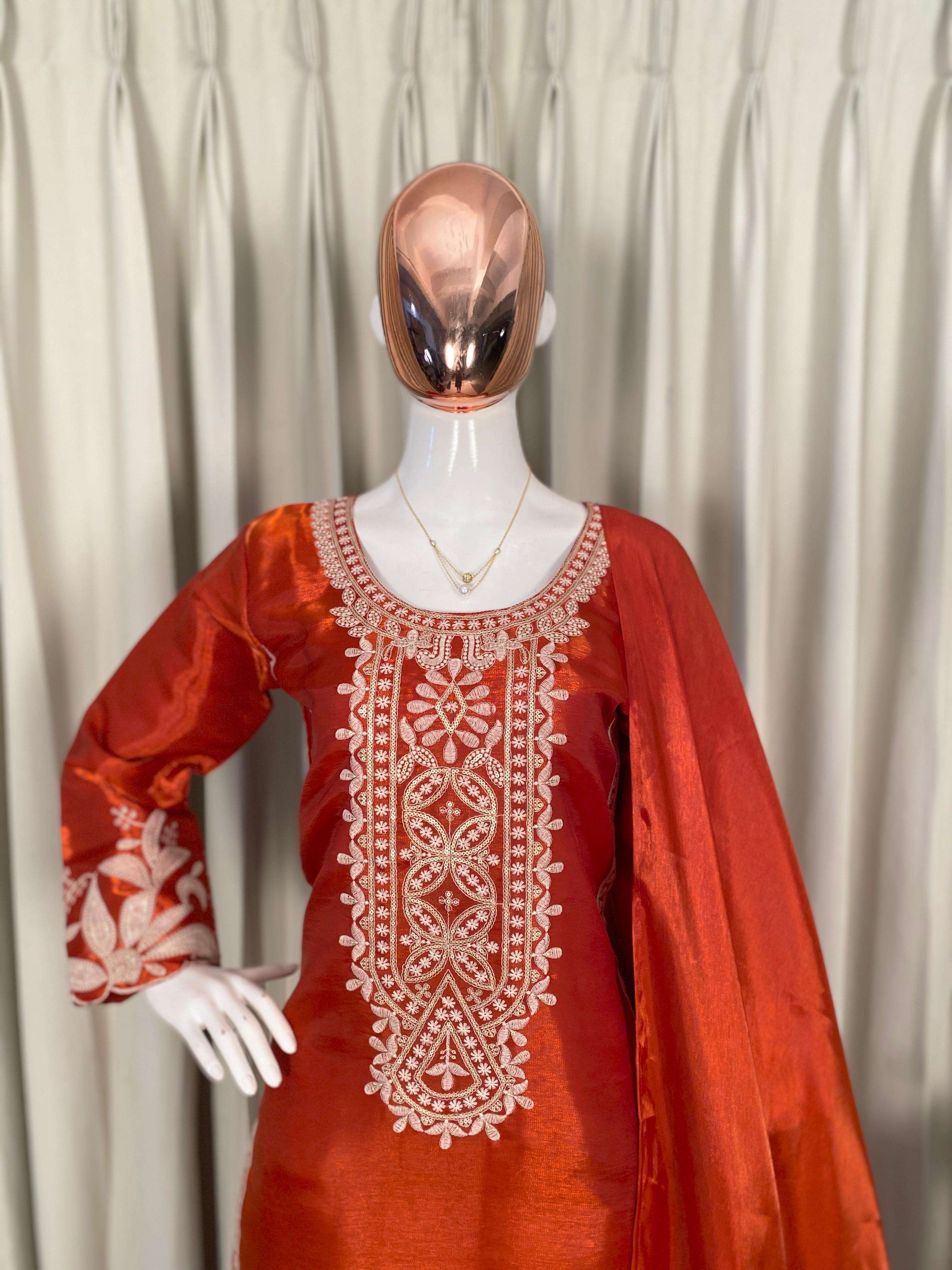 BE 442 SILK DESIGNER FESTIVE WEAR LADIES SHARARA SUIT