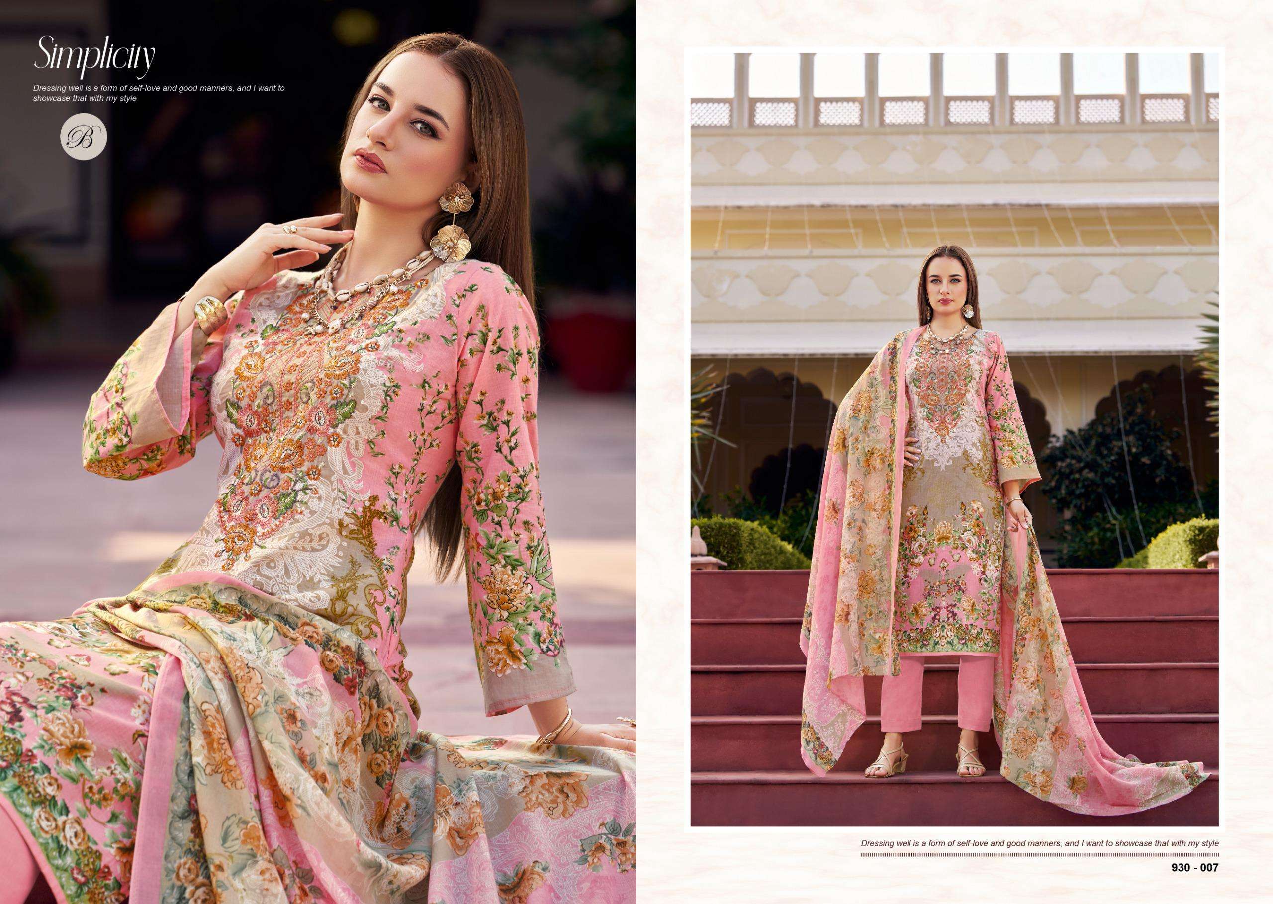 BELLIZA DESIGNER STUDIO NAIRA VOL 126	COTTON DIGITAL PRINT WITH FANCY WORK SUIT