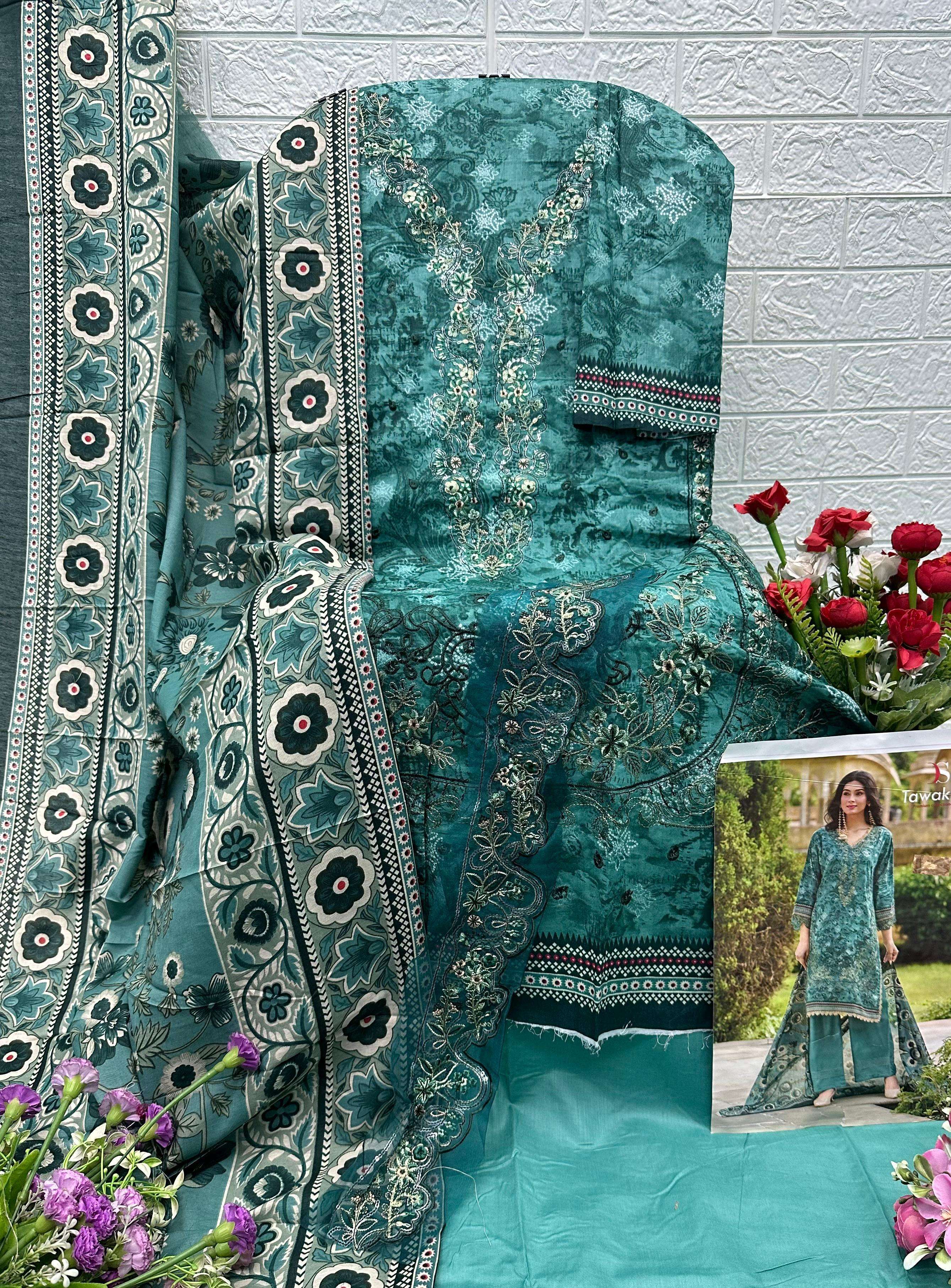 DEEPSY SUITS TAWAKKAL PREMIUM COLLECTION 25 VOL 2 COTTON DESIGNER WORK SUIT