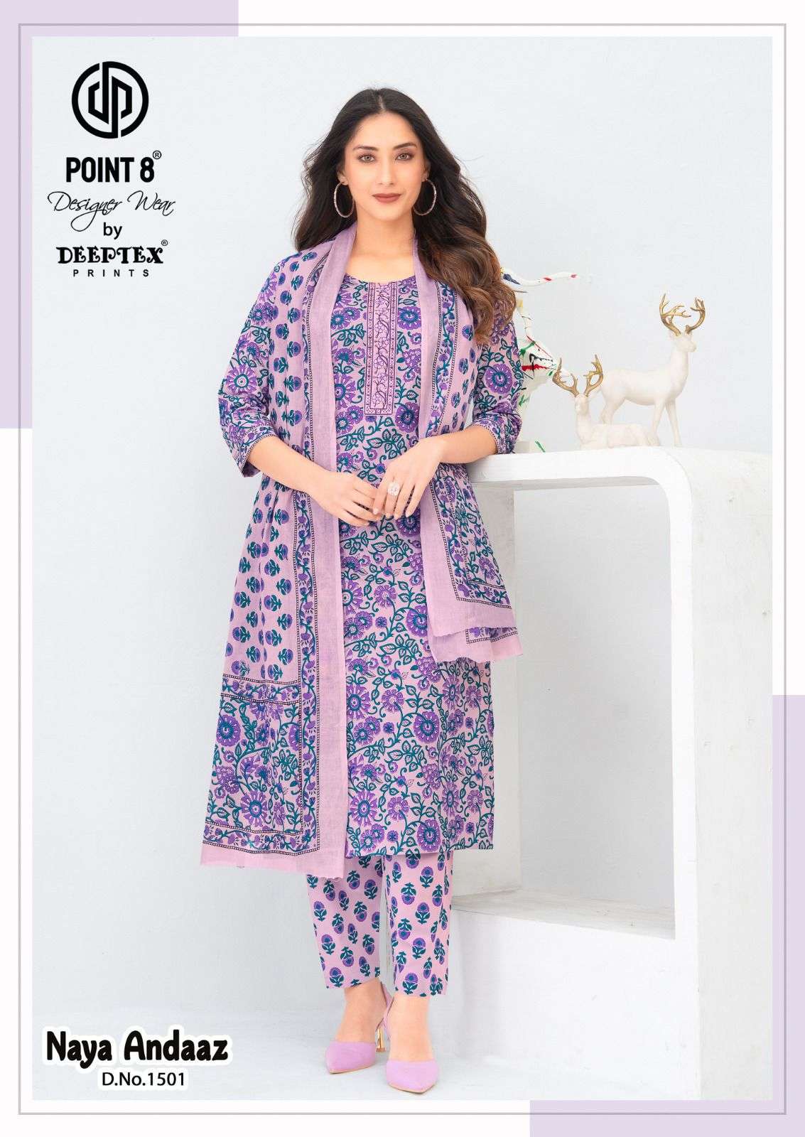 DEEPTEX PRINTS NAYA ANDAAZ VOL 15 COTTON PRINTED KURTI BOTTOM AND DUPATTA SET 