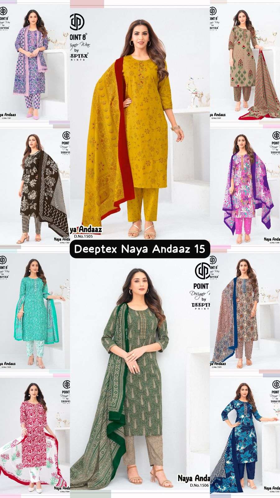 DEEPTEX PRINTS NAYA ANDAAZ VOL 15 COTTON PRINTED KURTI BOTTOM AND DUPATTA SET 