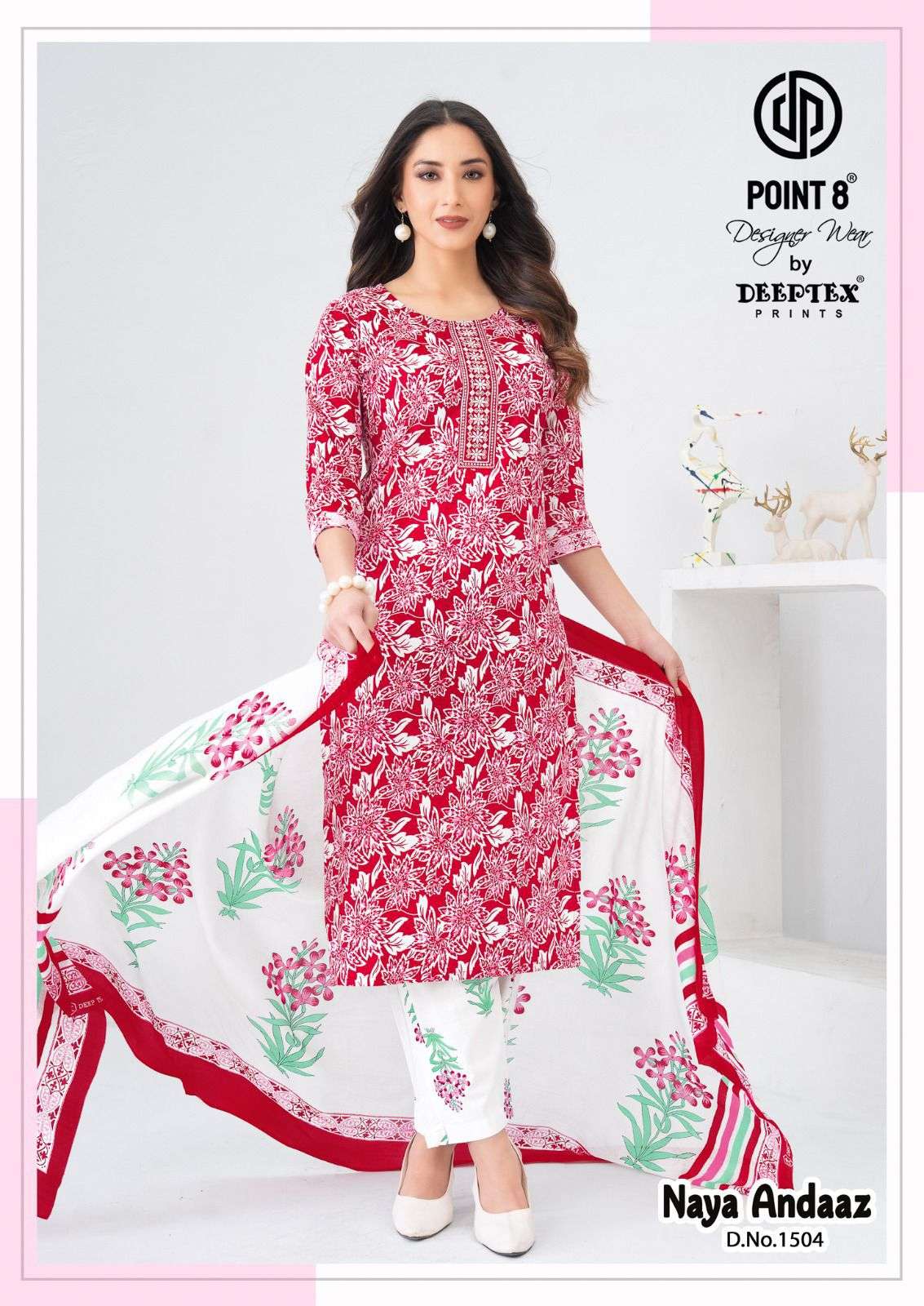 DEEPTEX PRINTS NAYA ANDAAZ VOL 15 COTTON PRINTED KURTI BOTTOM AND DUPATTA SET 