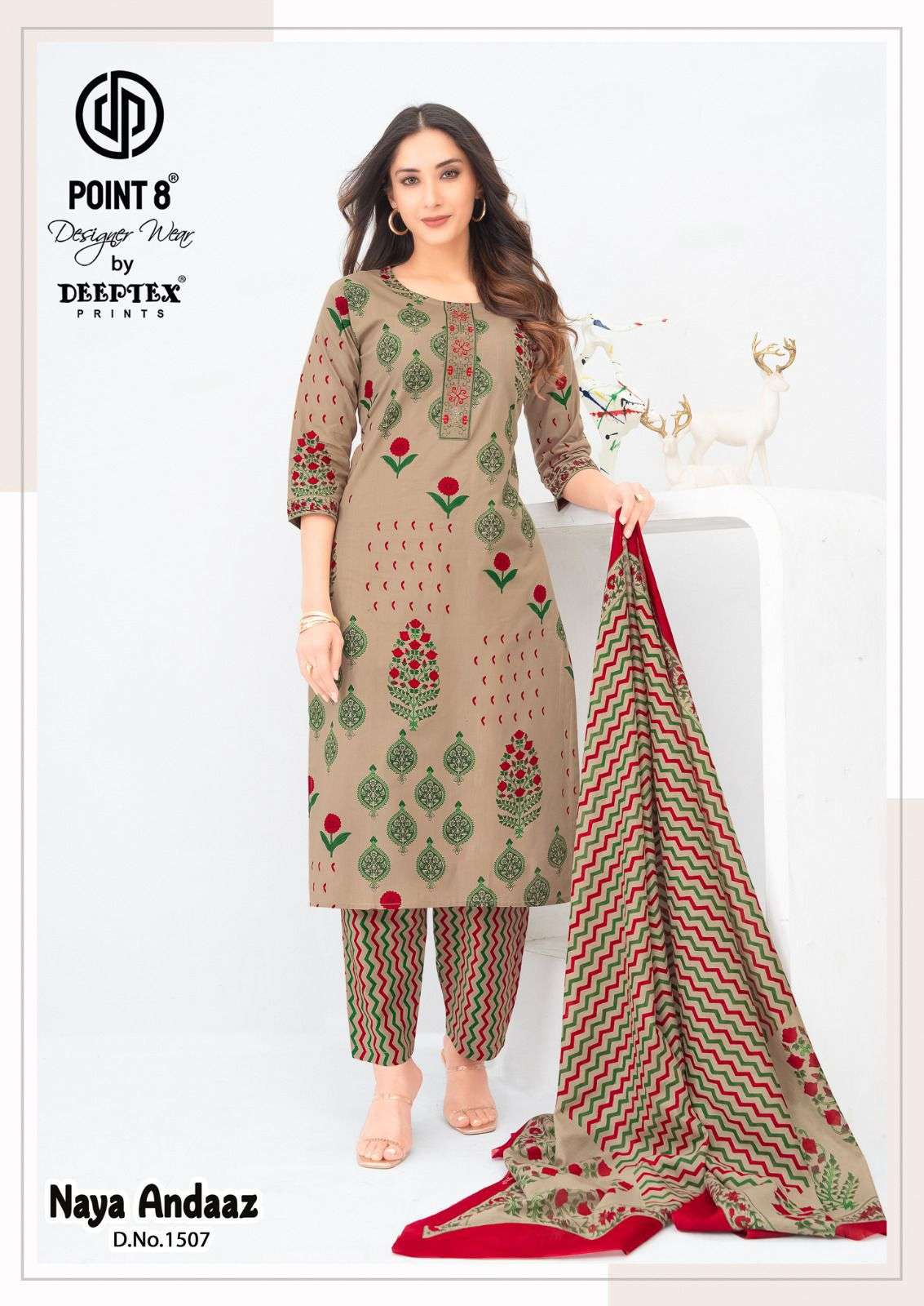 DEEPTEX PRINTS NAYA ANDAAZ VOL 15 COTTON PRINTED KURTI BOTTOM AND DUPATTA SET 