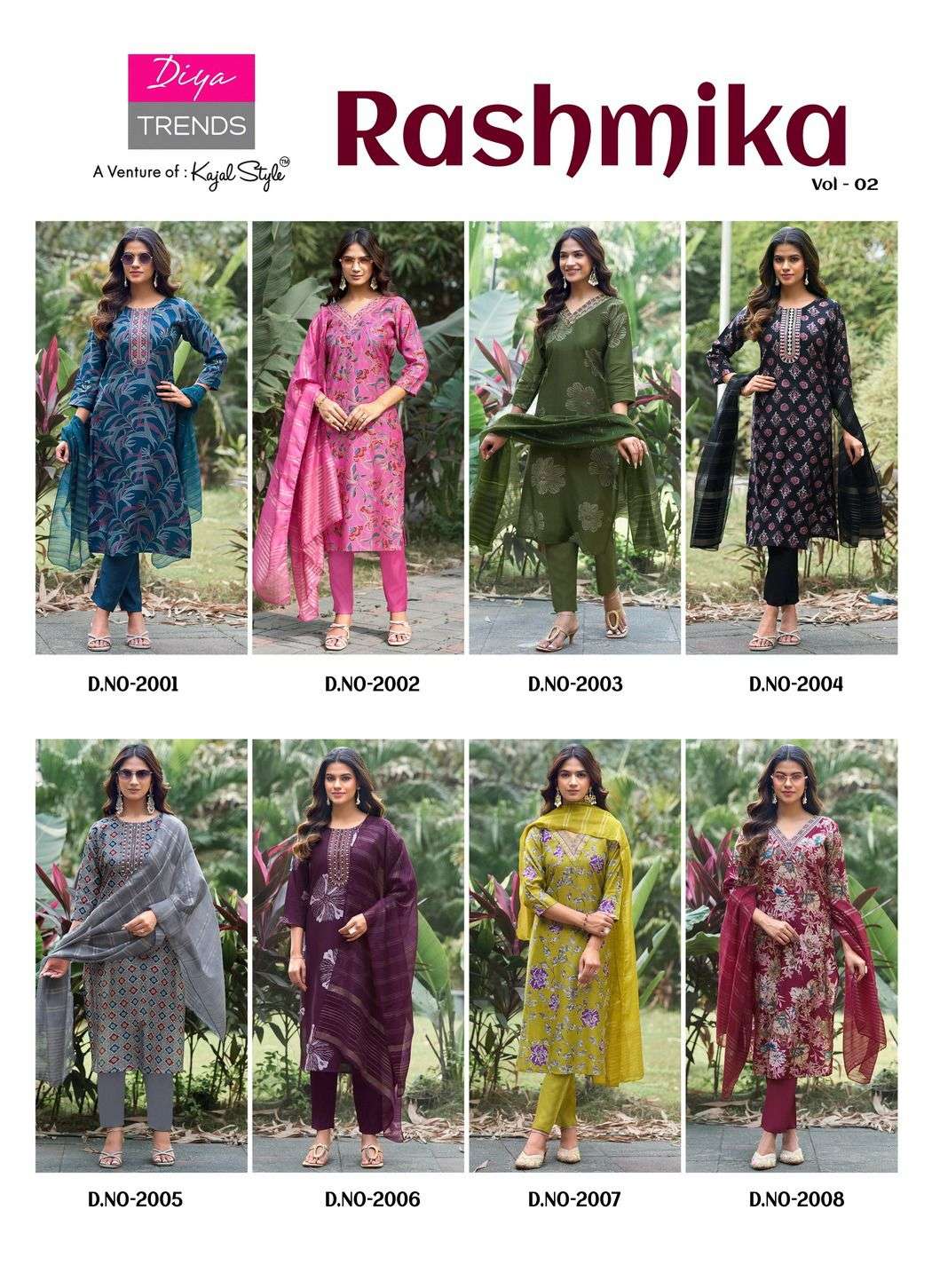 DIYA TRENDS RASHMIKA VOL 2 STRAIGHT KURTI WITH PANT & DUPATTA COMBO SET
