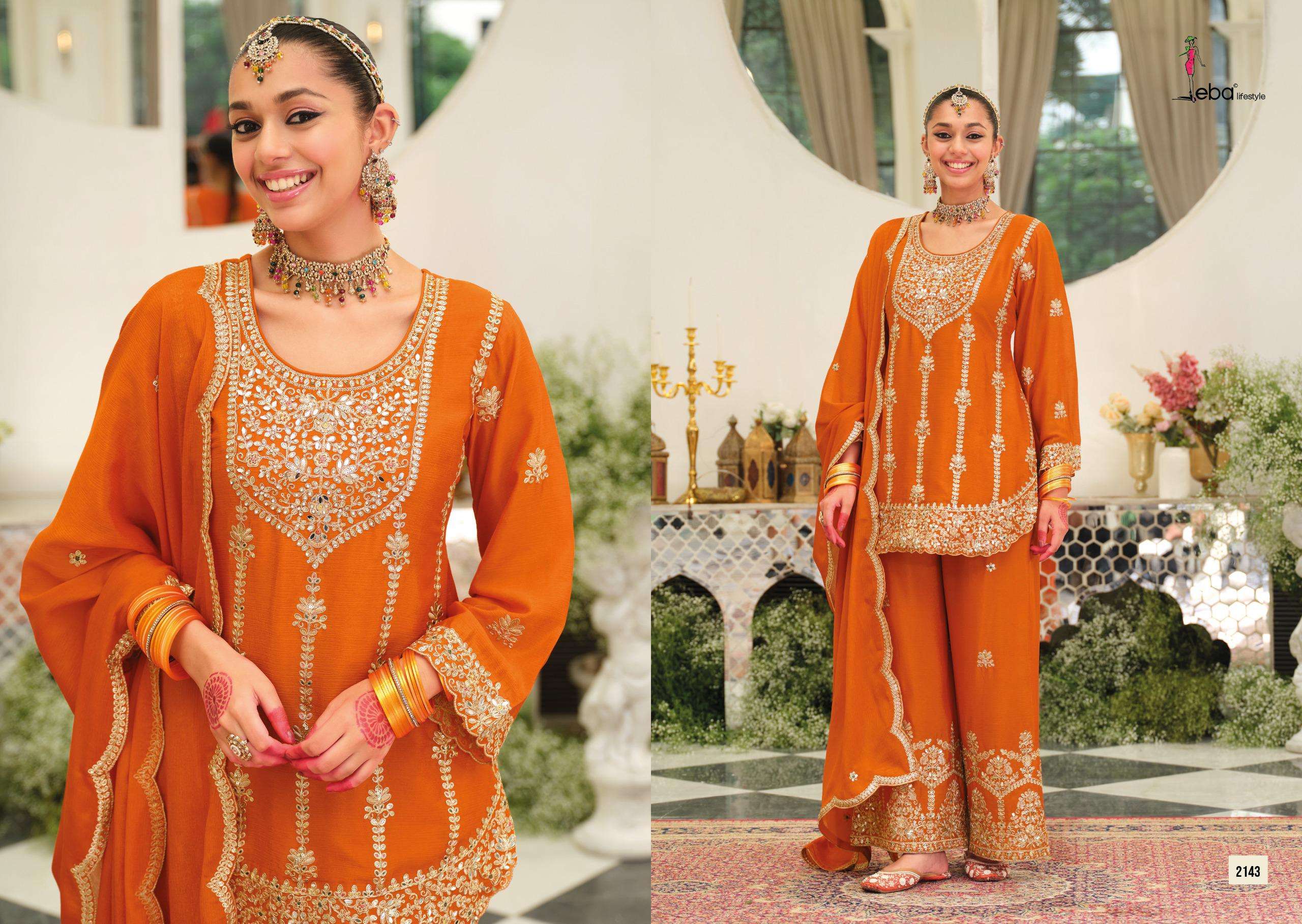 EBA LIFESTYLLE PALLAVI NX CHINON HEAVY EMBROIDERED DESIGNER WEDDING WEAR SUIT