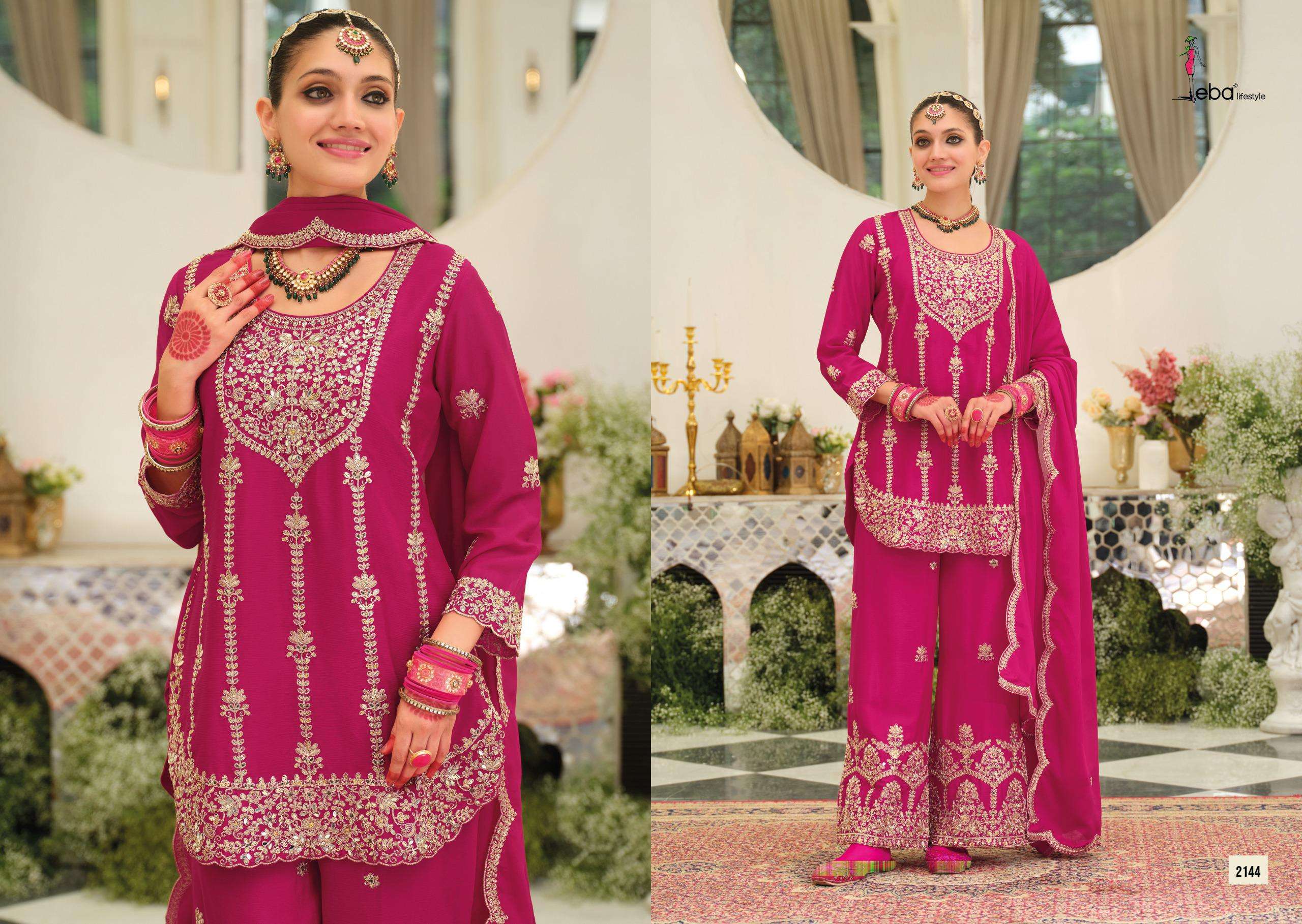 EBA LIFESTYLLE PALLAVI NX CHINON HEAVY EMBROIDERED DESIGNER WEDDING WEAR SUIT