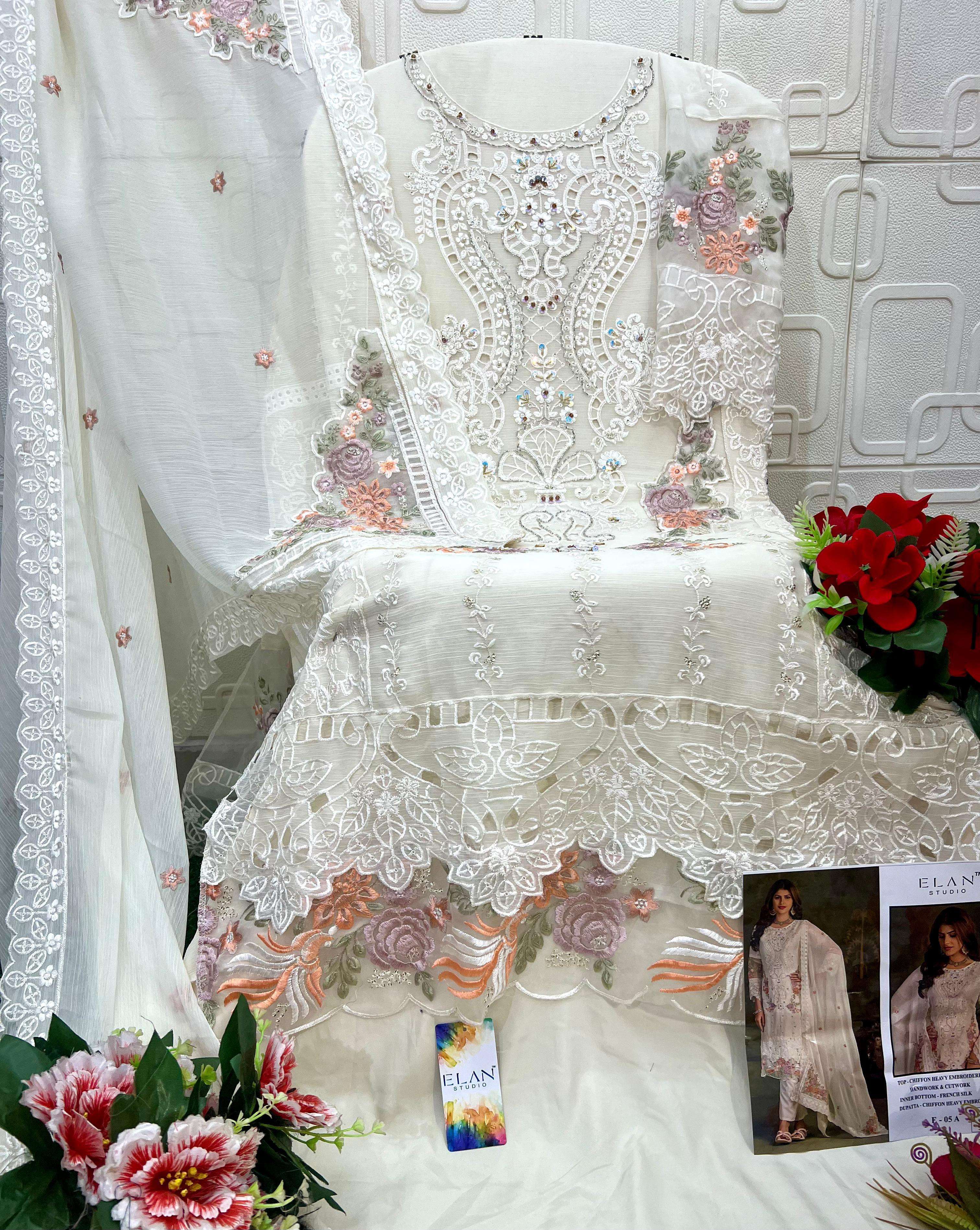 ELAN STUDIO E 05 HEAVY EMBROIDERED DESIGNER WEDDING WEAR PAKISTANI SUIT