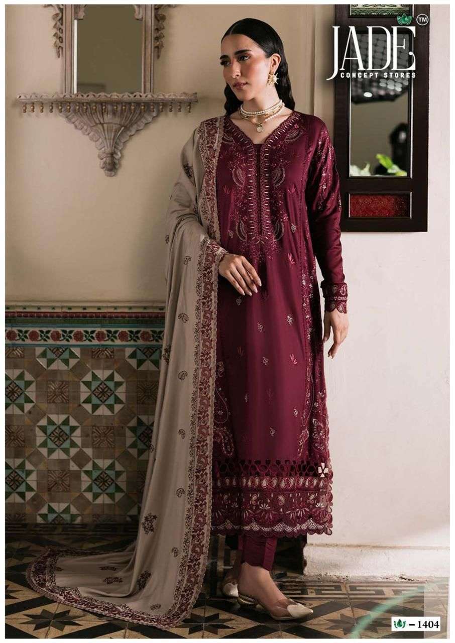 JADE CRIMSON EXCLUSIVE HEAVY LAWN COLLECTION VOL 14 NEW DESIGNS LAWN COTTON SUIT