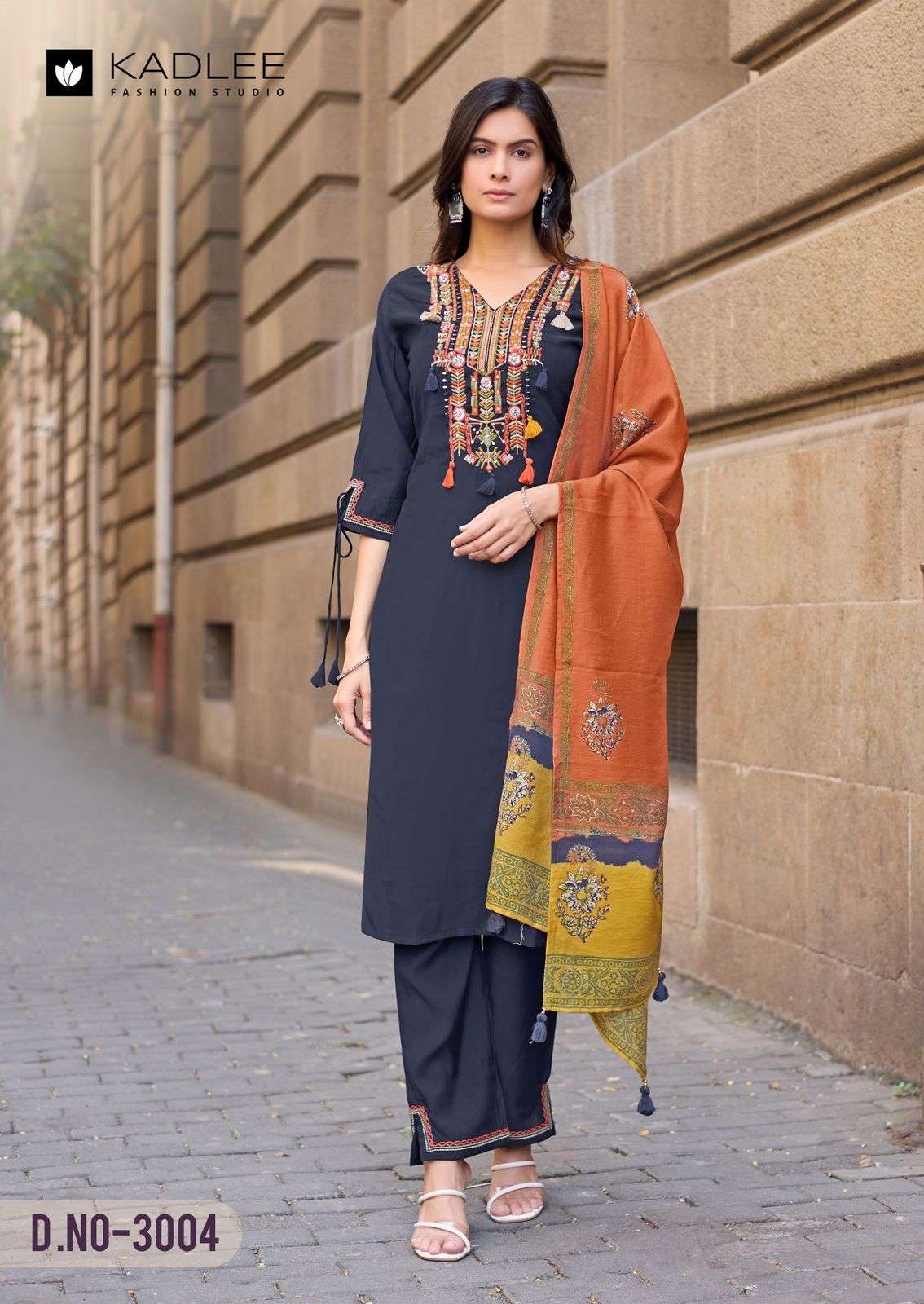 KADLEE FASHION SHAGUN SILK WITH FANCY WORKS LADIES 3PCS SET COLLECTION 