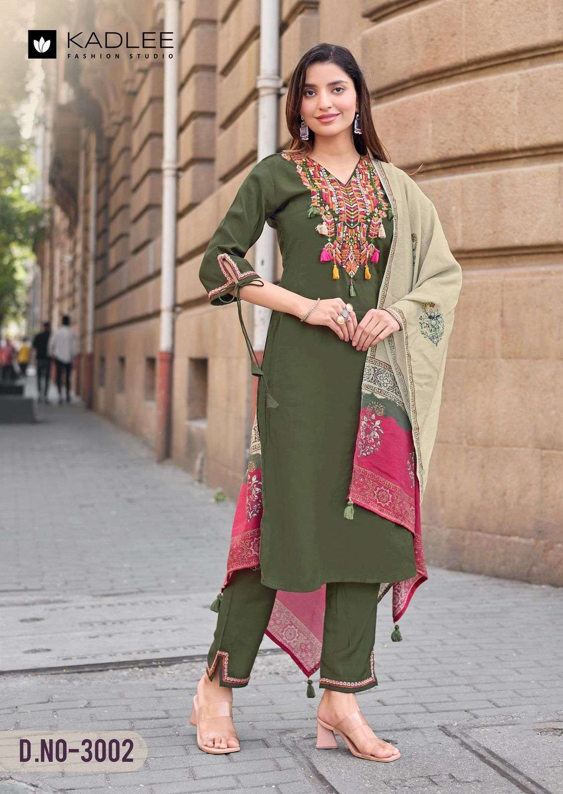 KADLEE FASHION SHAGUN SILK WITH FANCY WORKS LADIES 3PCS SET COLLECTION 
