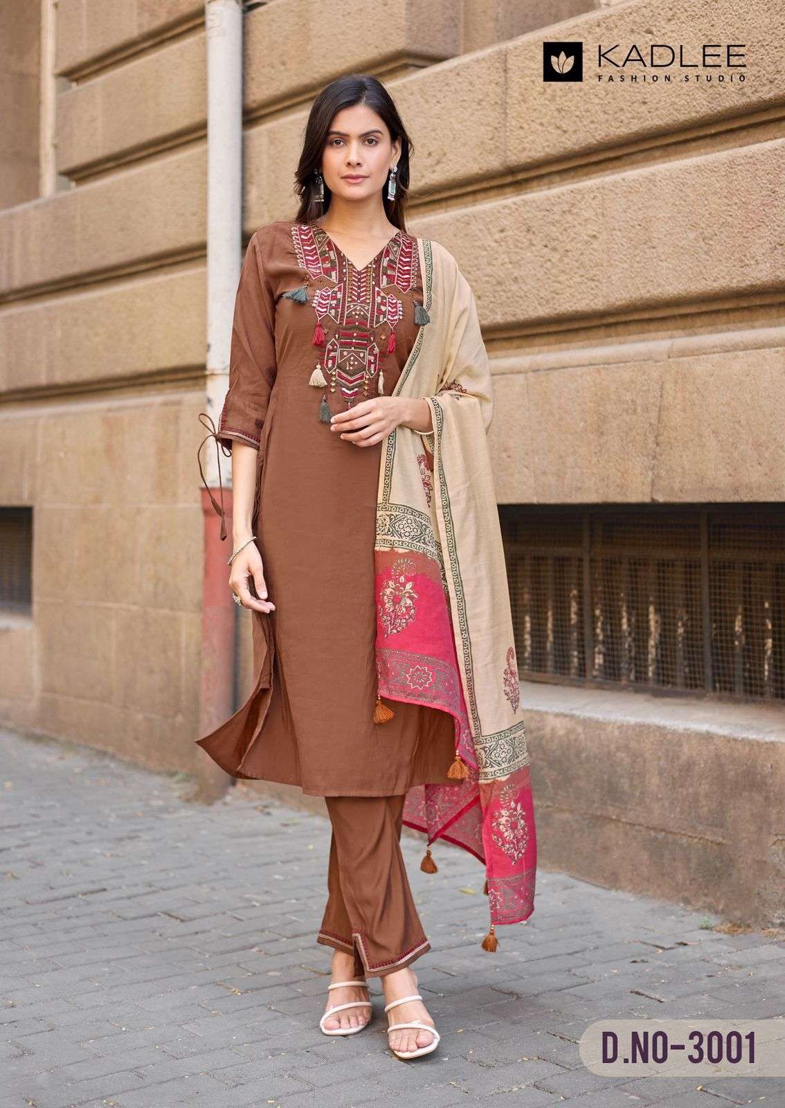 KADLEE FASHION SHAGUN SILK WITH FANCY WORKS LADIES 3PCS SET COLLECTION 