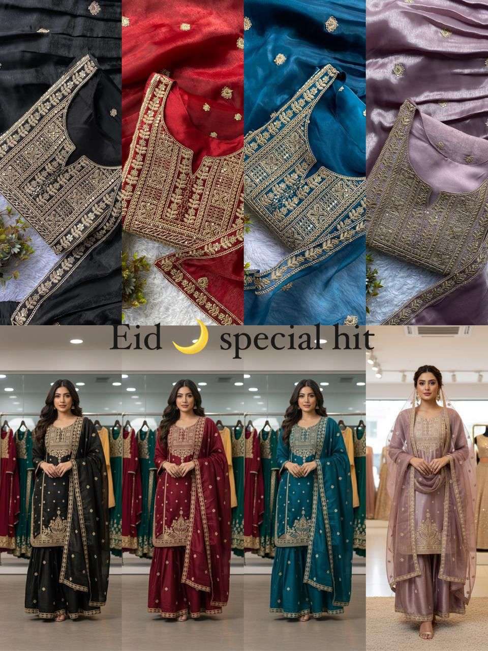 LG 2056 EMBROIDERY DESIGNER WORK PARTY WEAR LADIES SHARARA SUIT