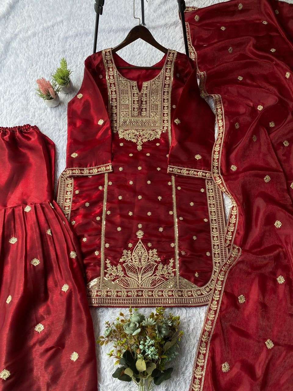 LG 2056 EMBROIDERY DESIGNER WORK PARTY WEAR LADIES SHARARA SUIT